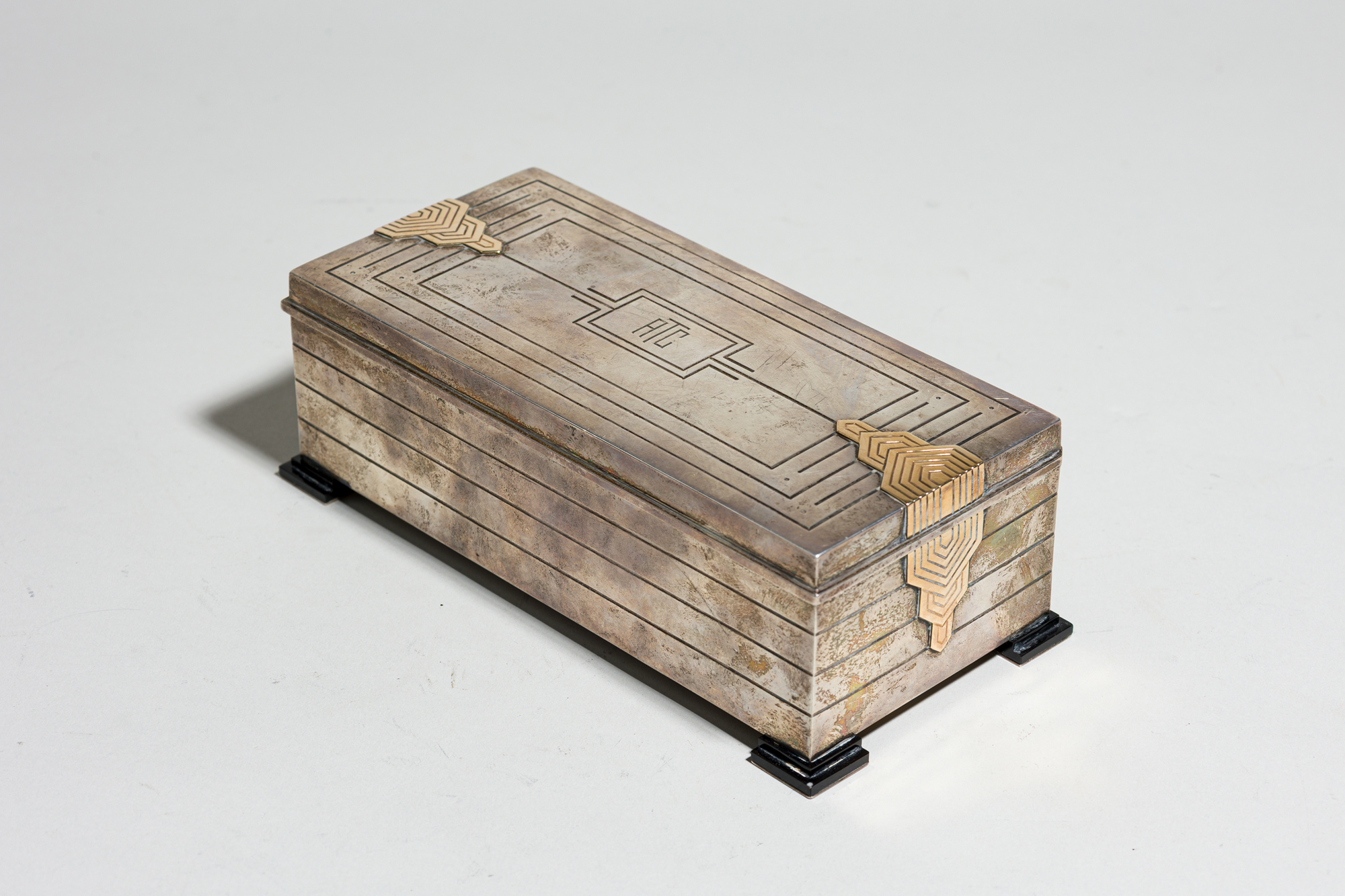 English art deco silver box 1