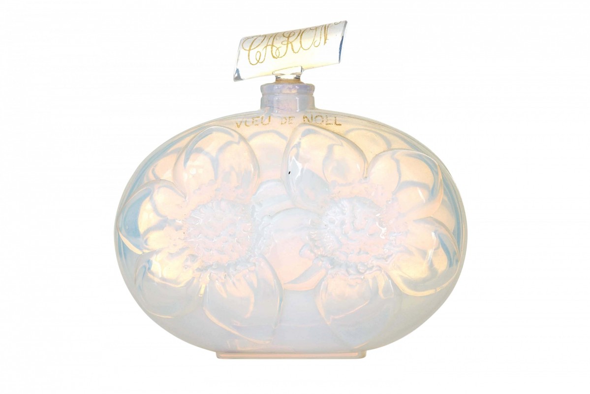 French art deco caron opalescent perfume bottle