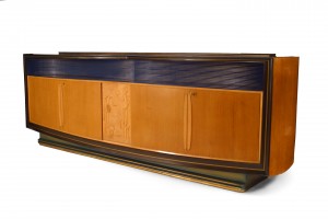 Italian mid century walnut maple sideboard