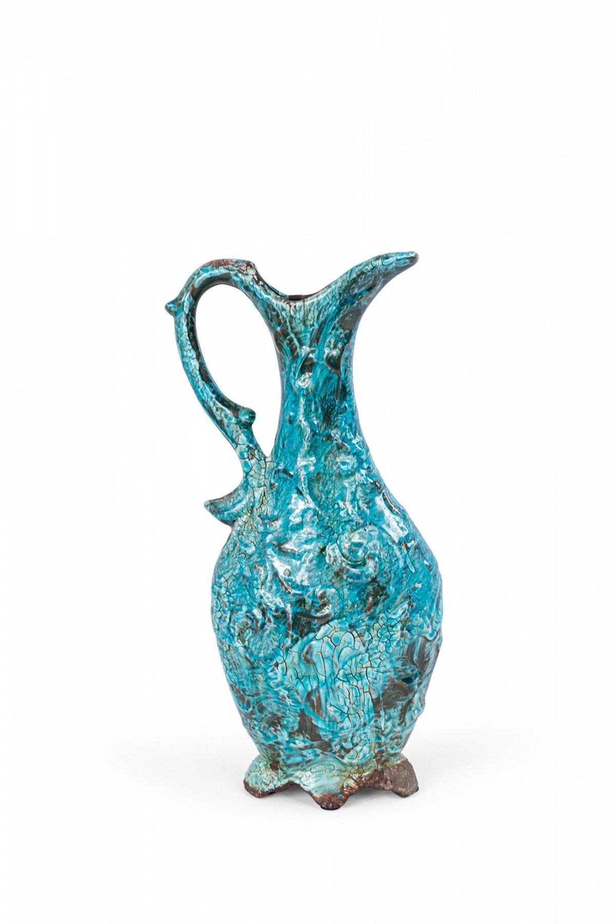 Contemporary blue ceramic pitcher