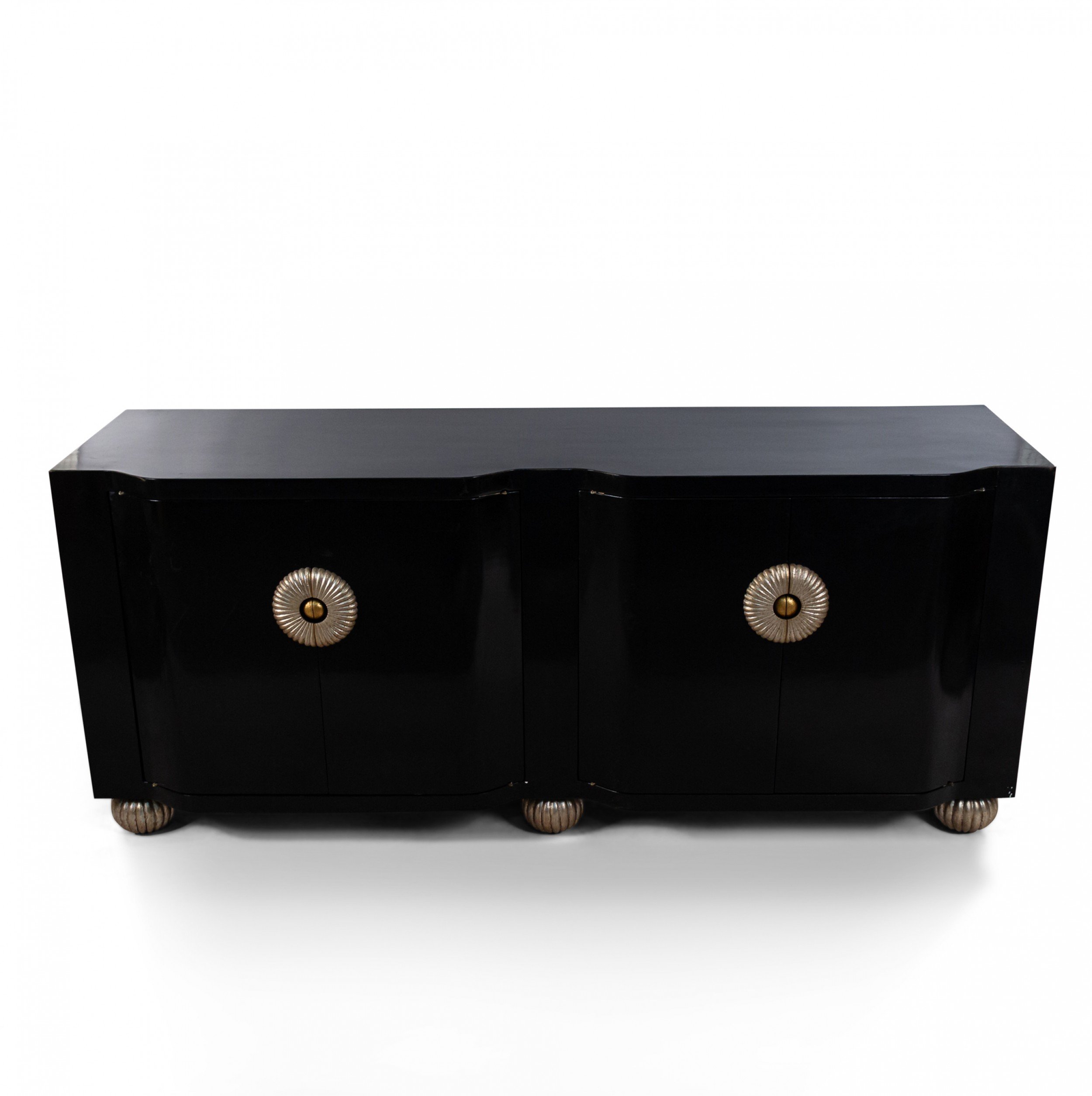 Contemporary black wooden credenza