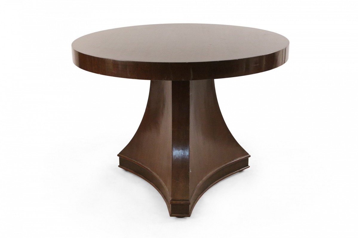 Wicker and white marble round center table