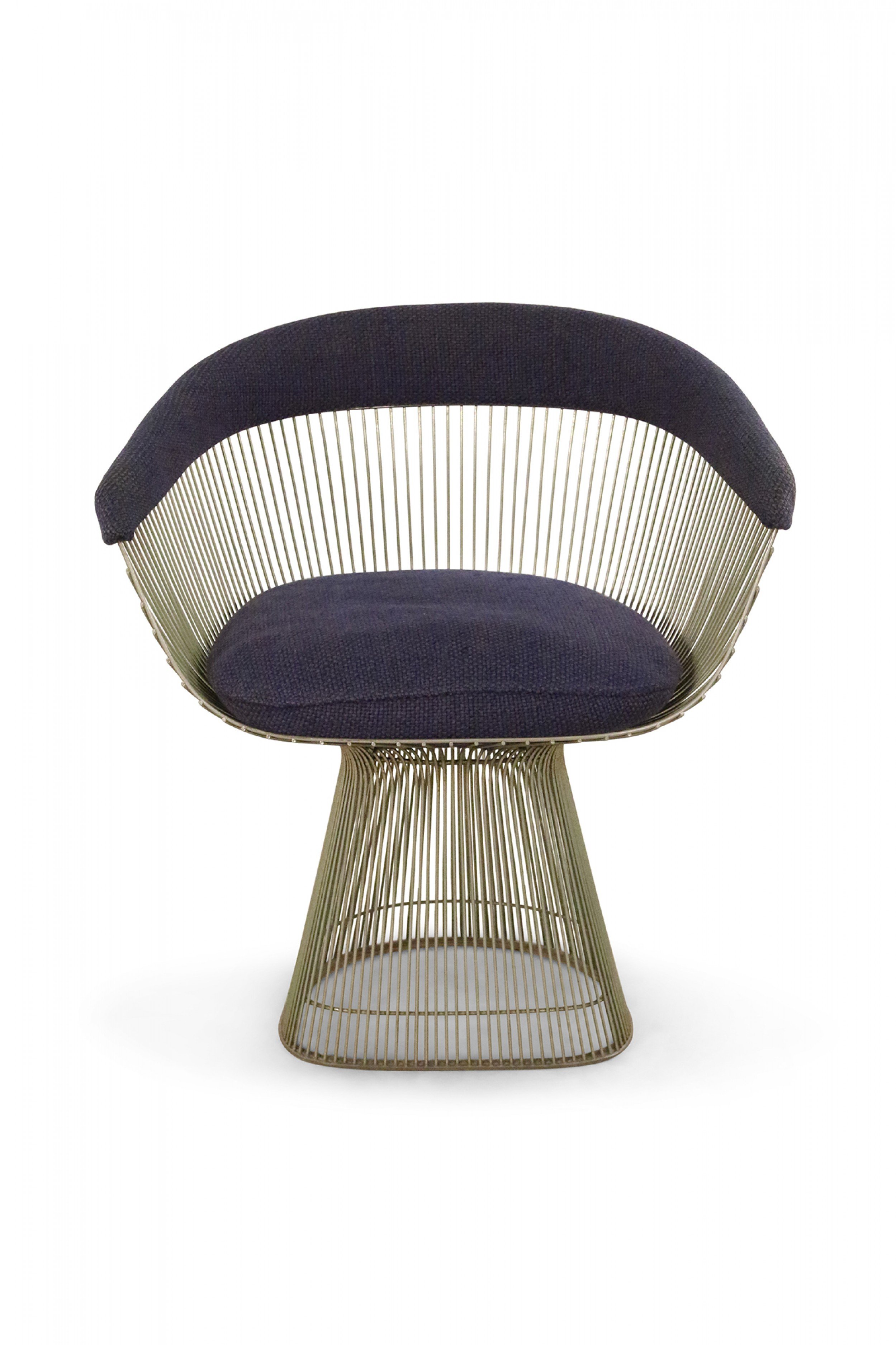 Pair of warren platner for knoll curved steel arm chairs