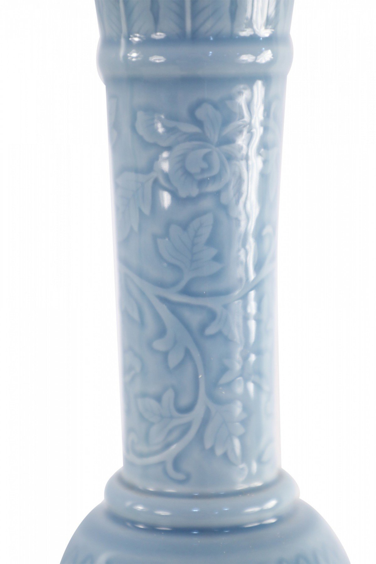 Chinese Cornflower Blue Lidded Porcelain Vase
