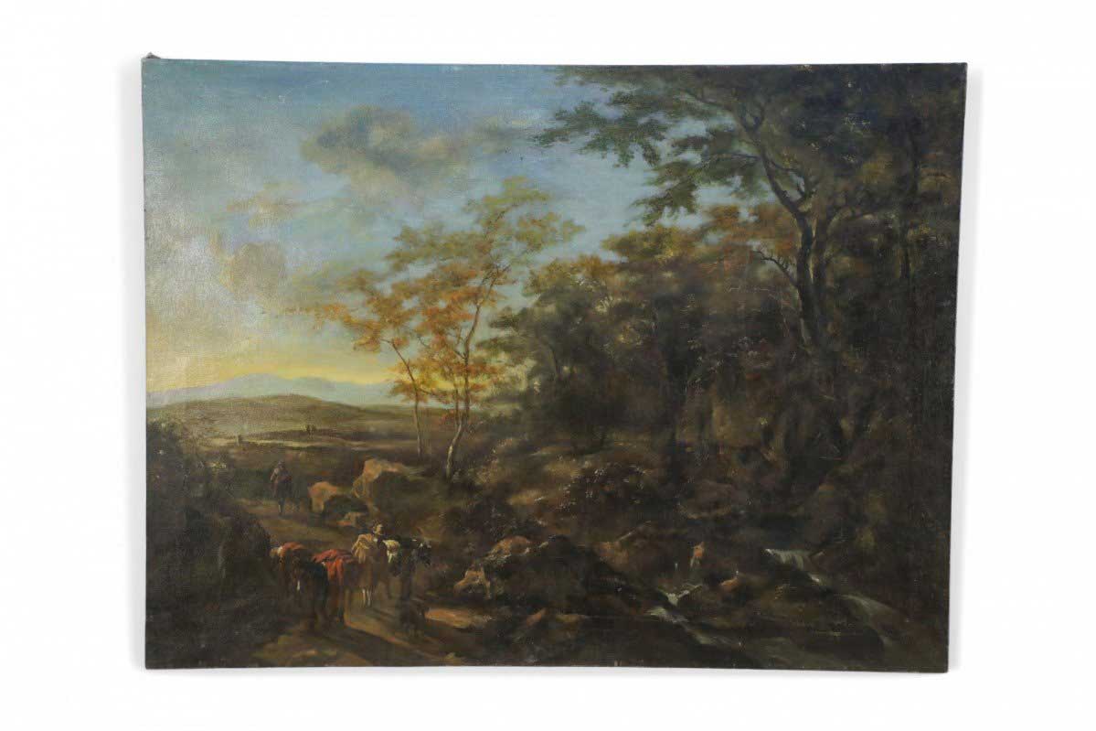 Landscape and Travelers Oil Painting