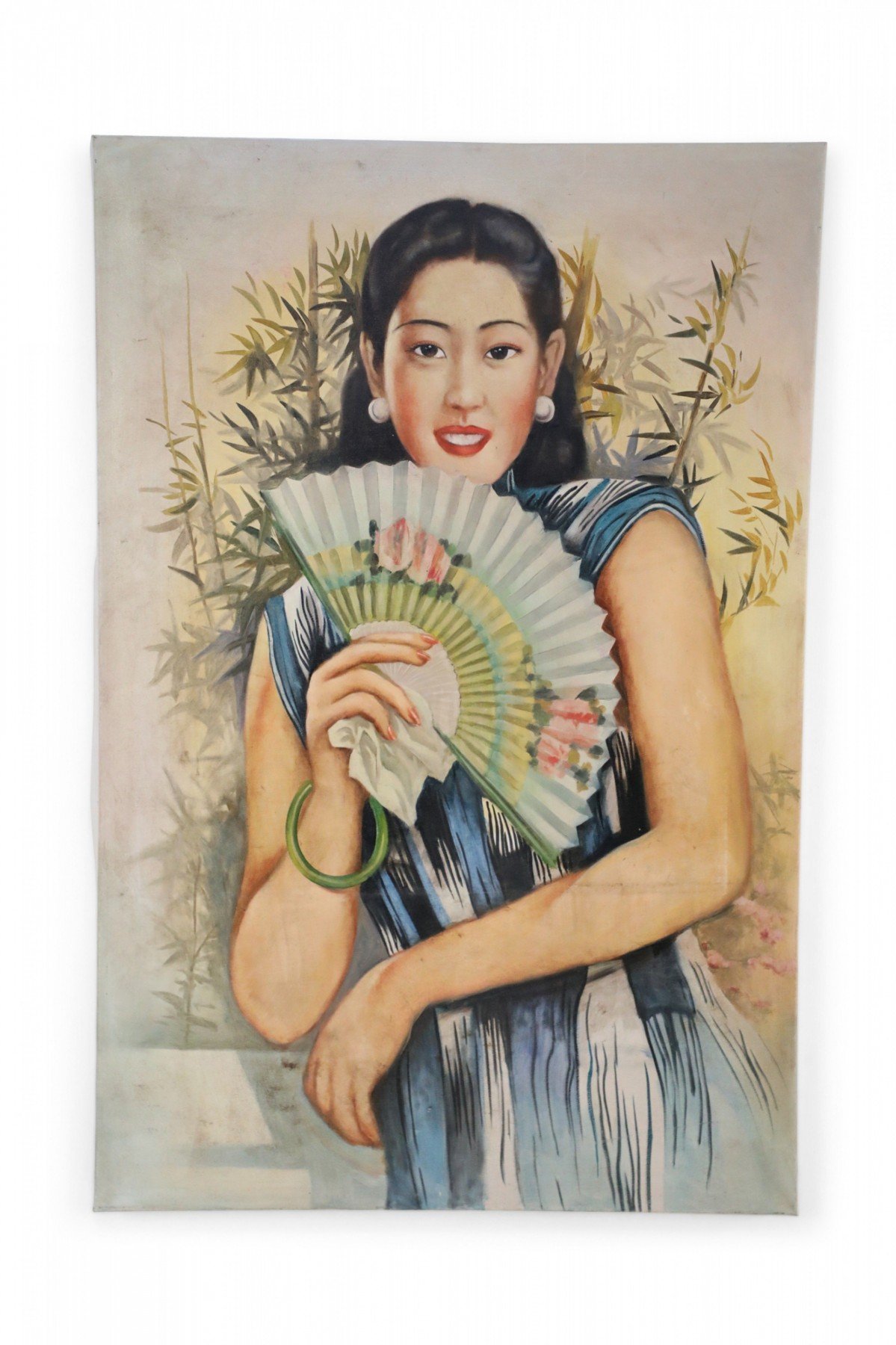 Woman with Paper Fan Portrait Painting
