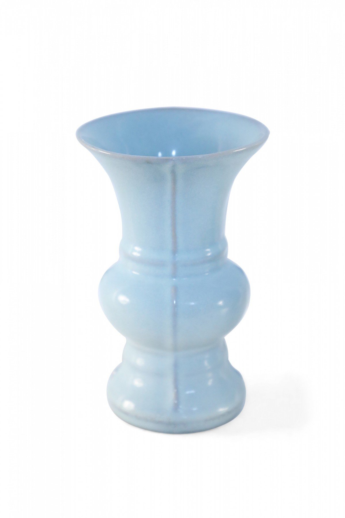 Chinese Light Blue Crackled Beaker Vase