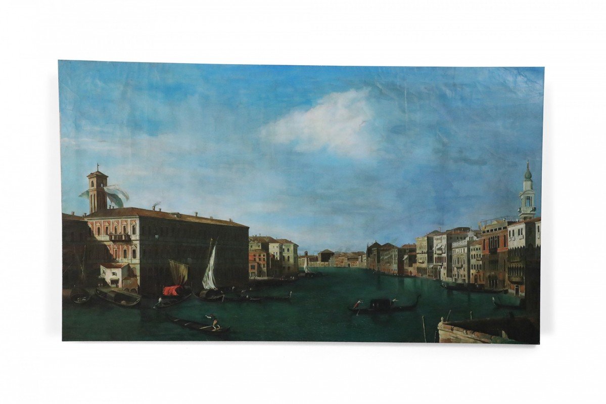 Italian Canal and Town Painting