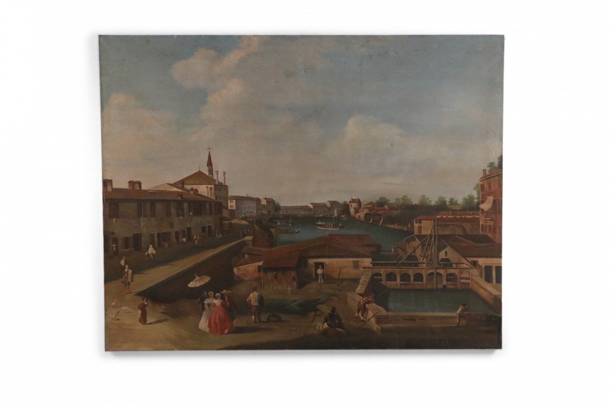 Venetian Canal and Town Painting