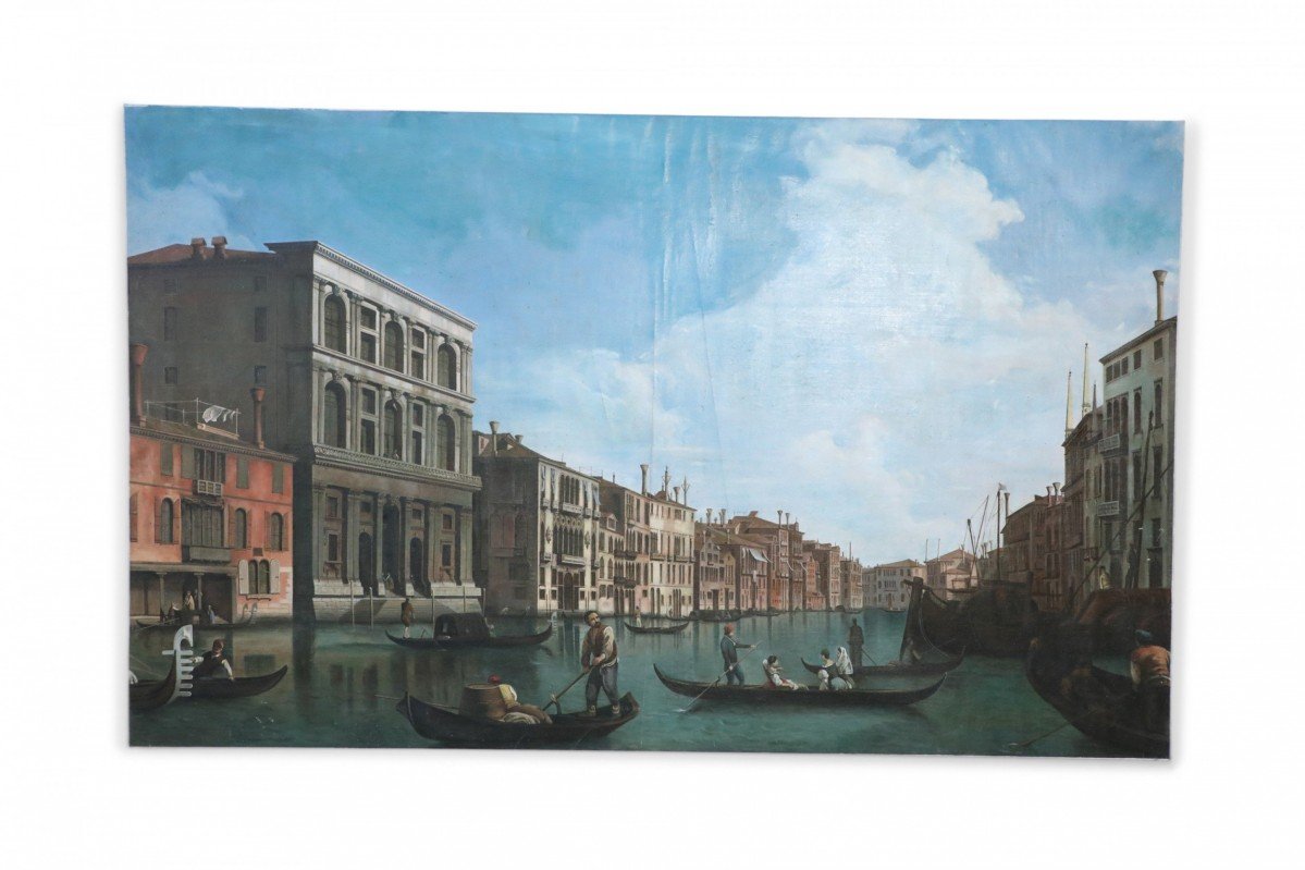 Venetian Canal and Gondolas Painting