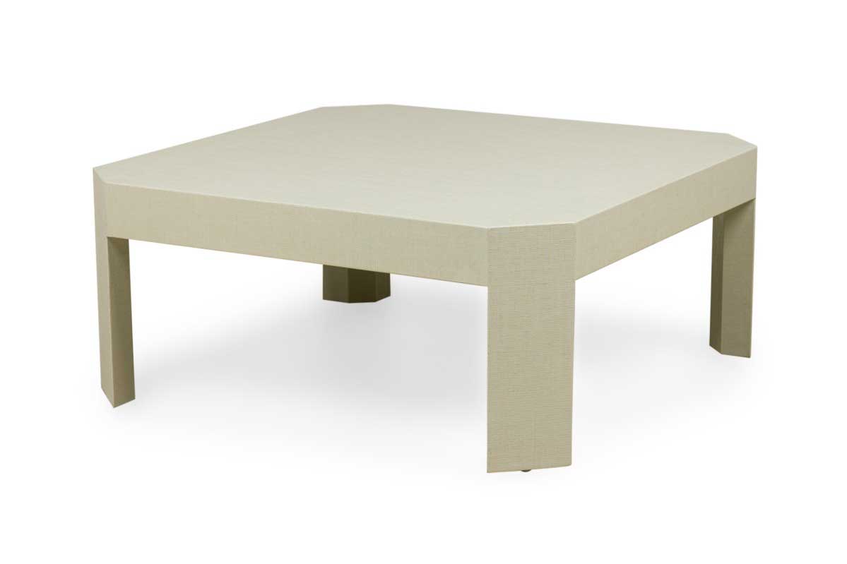 Asian contemporary style sage wrapped raffia coffee table 