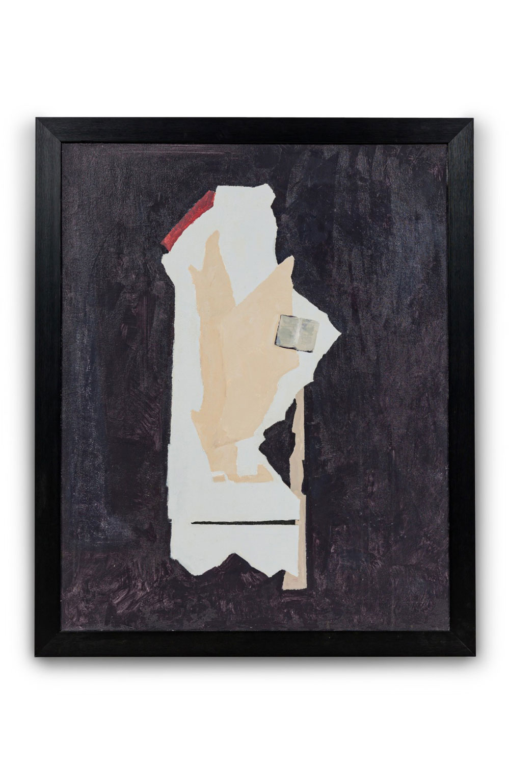 American contemporary yellow and white abstract cubist style painting 