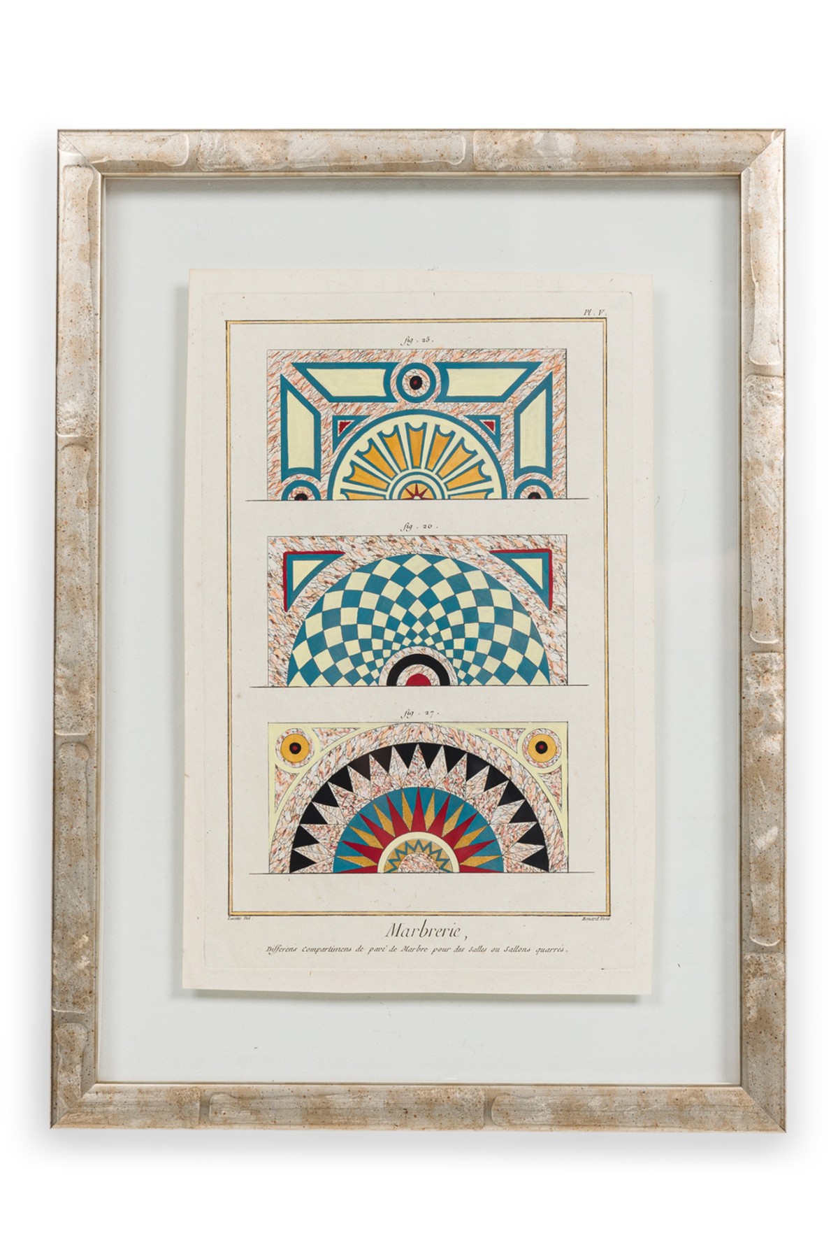 French Baroque Style Marbrerie Print Titled Plate V