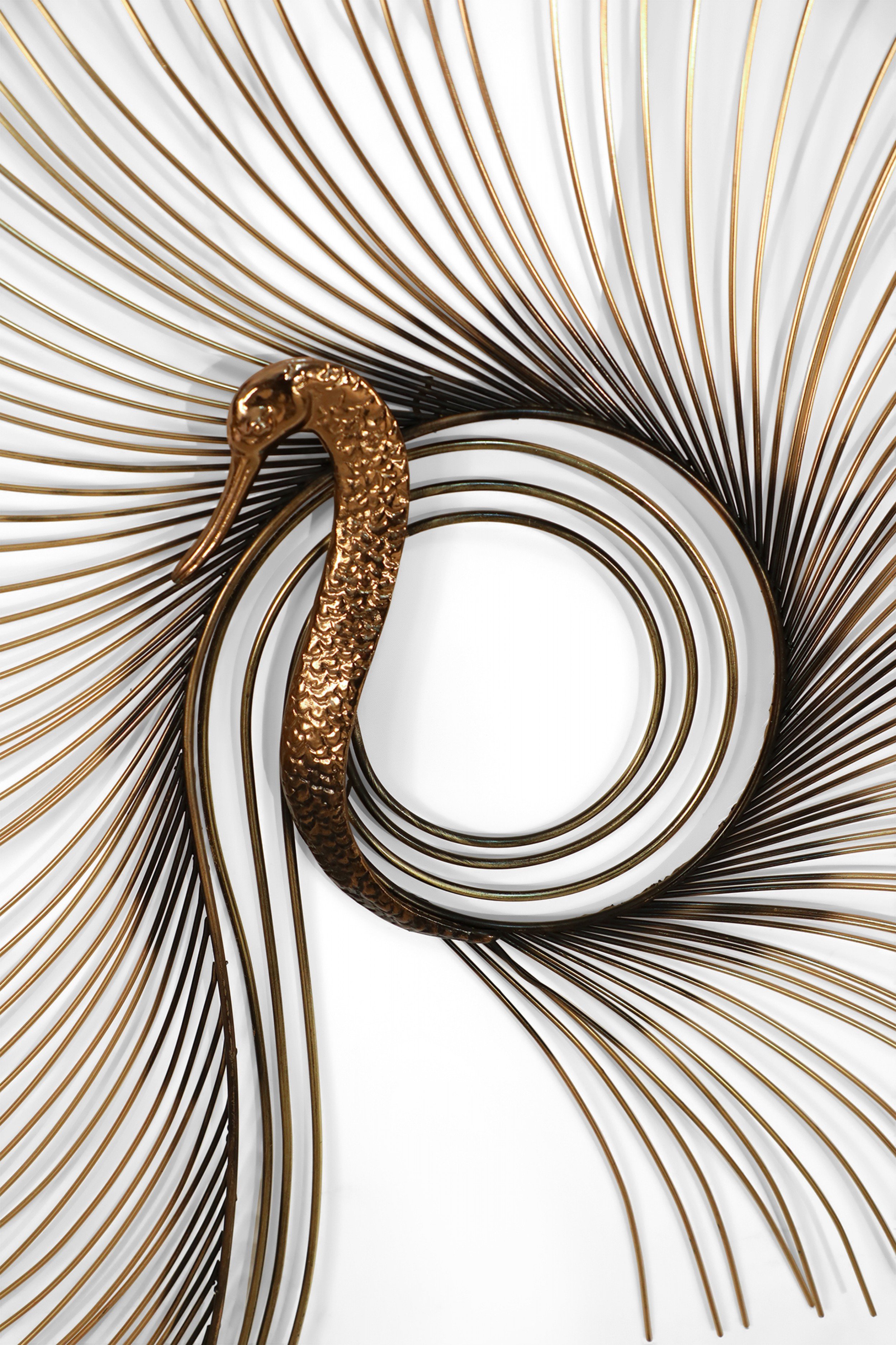 Curtis jere american mid century brass peacock wall sculpture