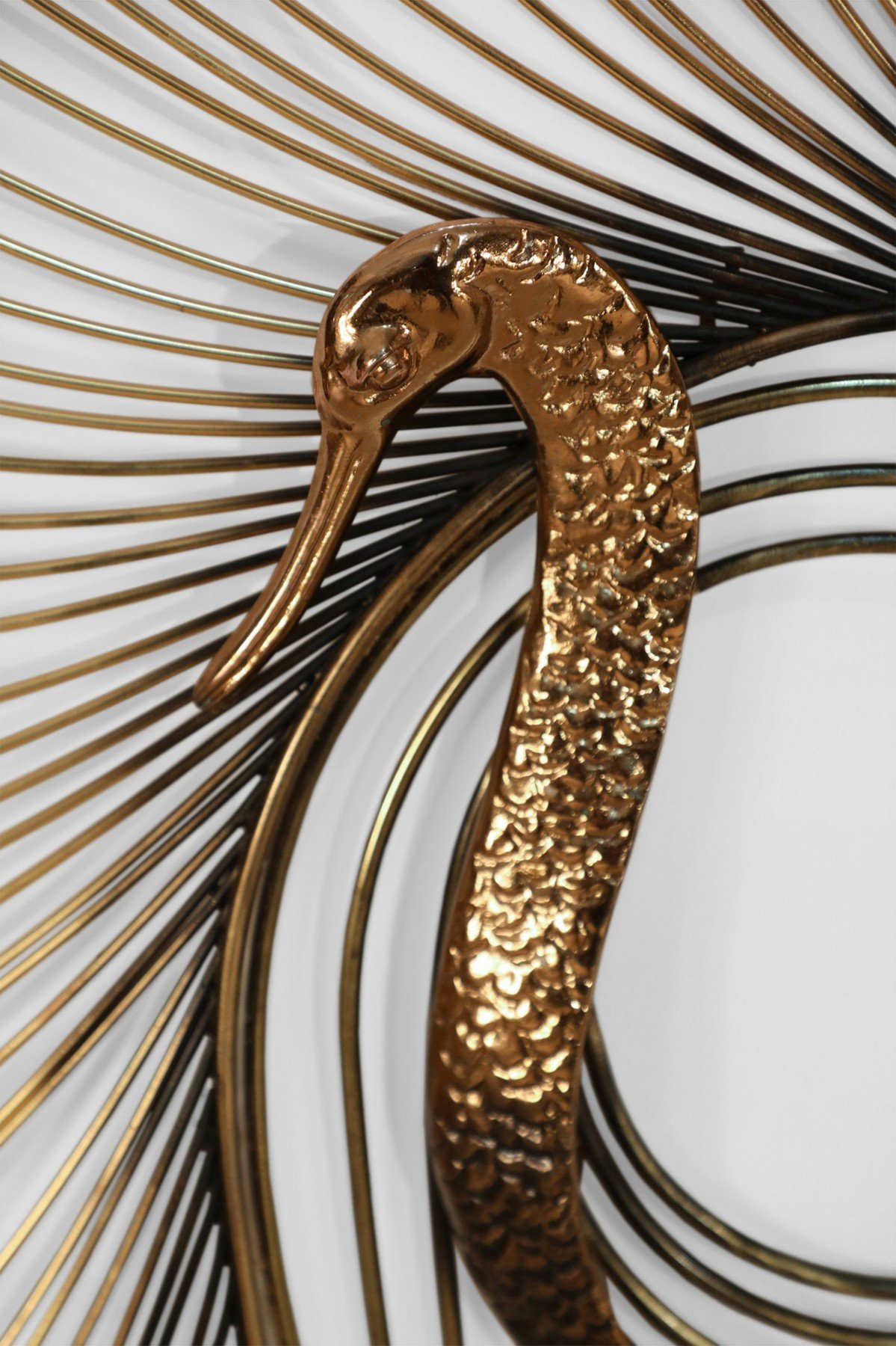 Curtis jere american mid century brass peacock wall sculpture