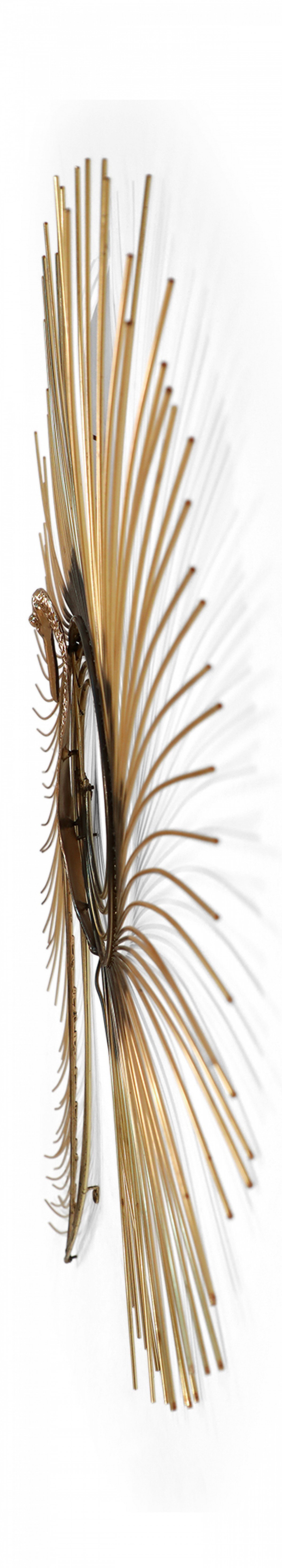 Curtis jere american mid century brass peacock wall sculpture