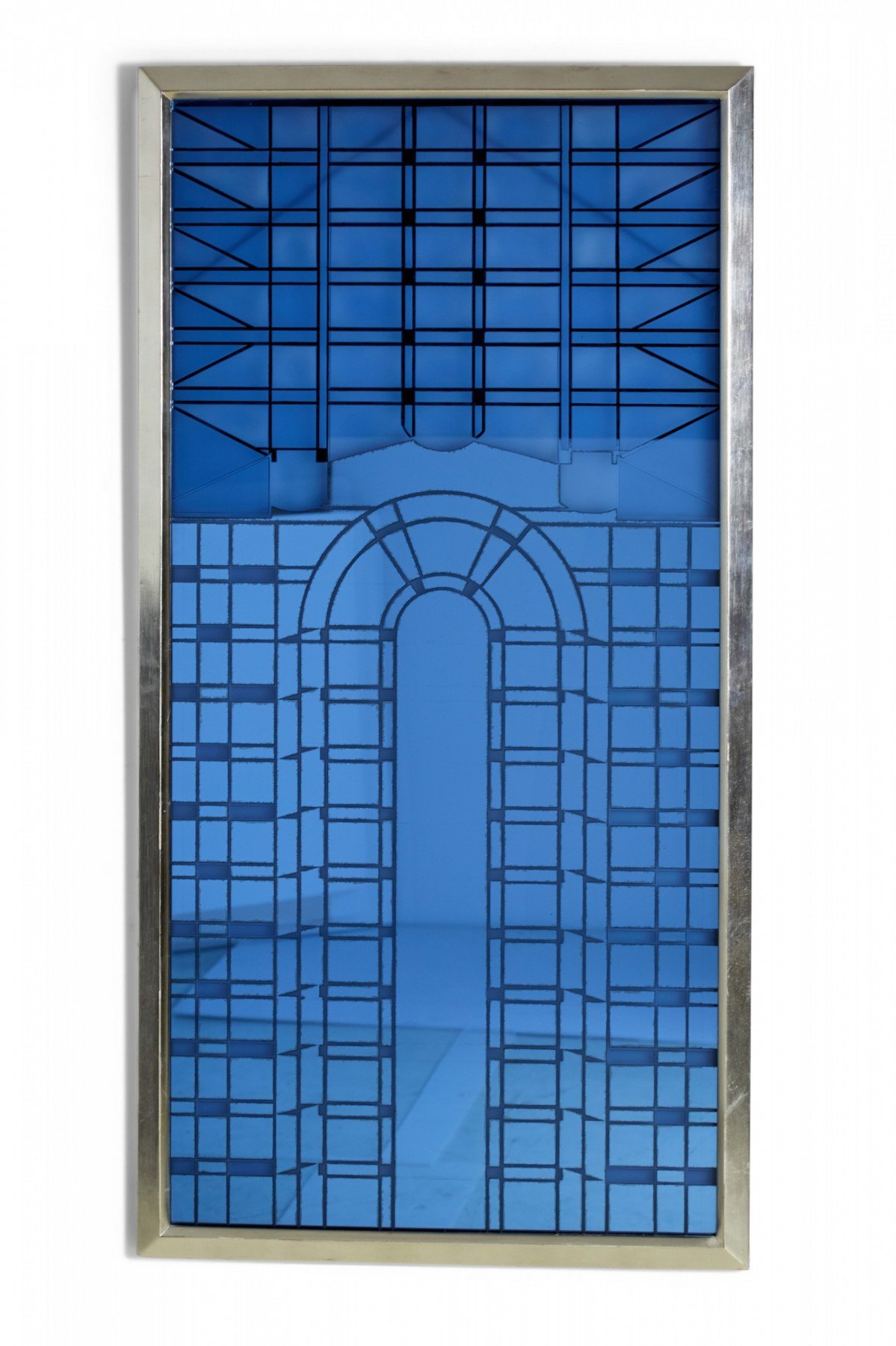 Art deco framed glass mirror panel