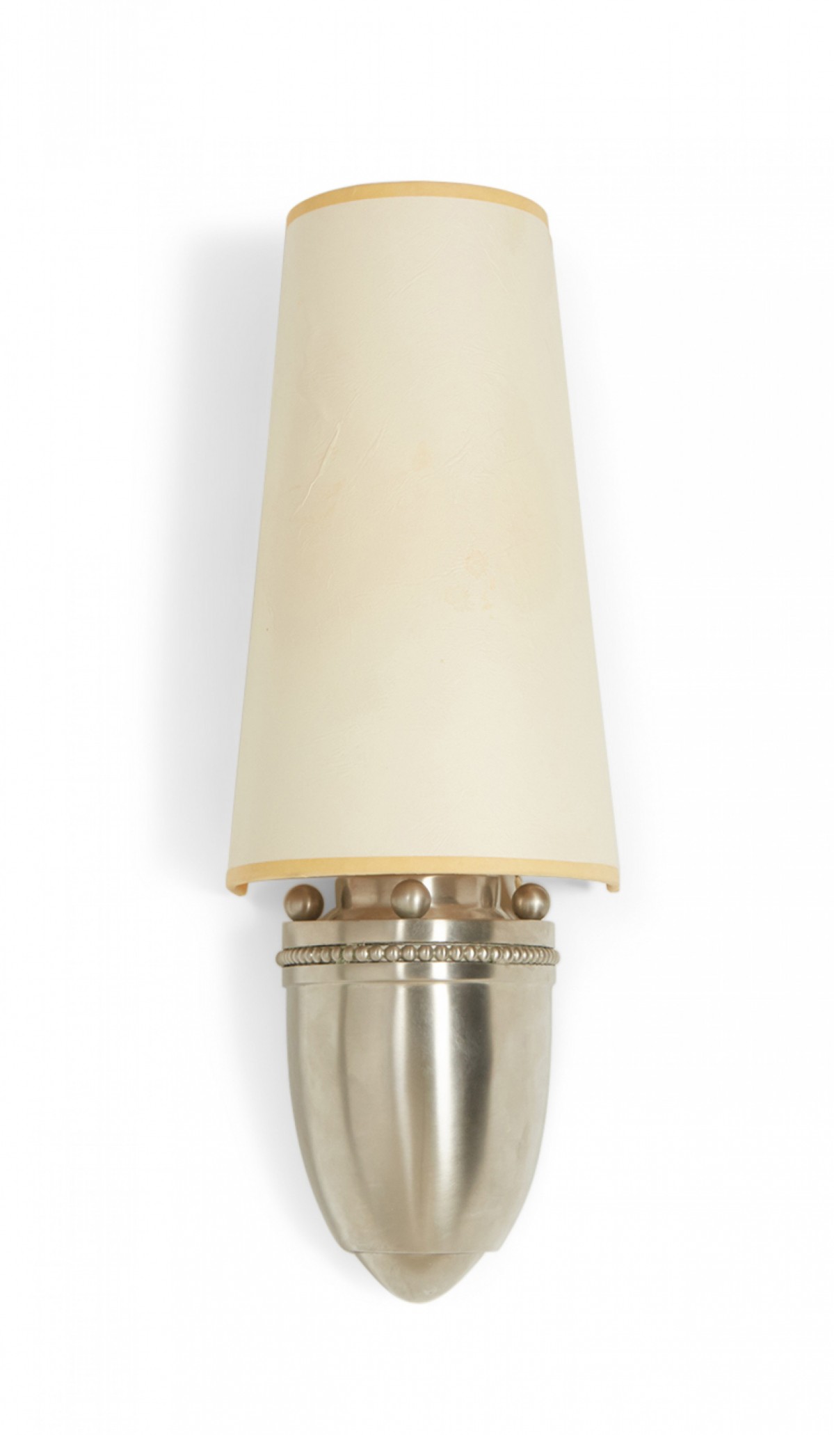 Baldinger sons mid century silver metal rounded base wall sconce