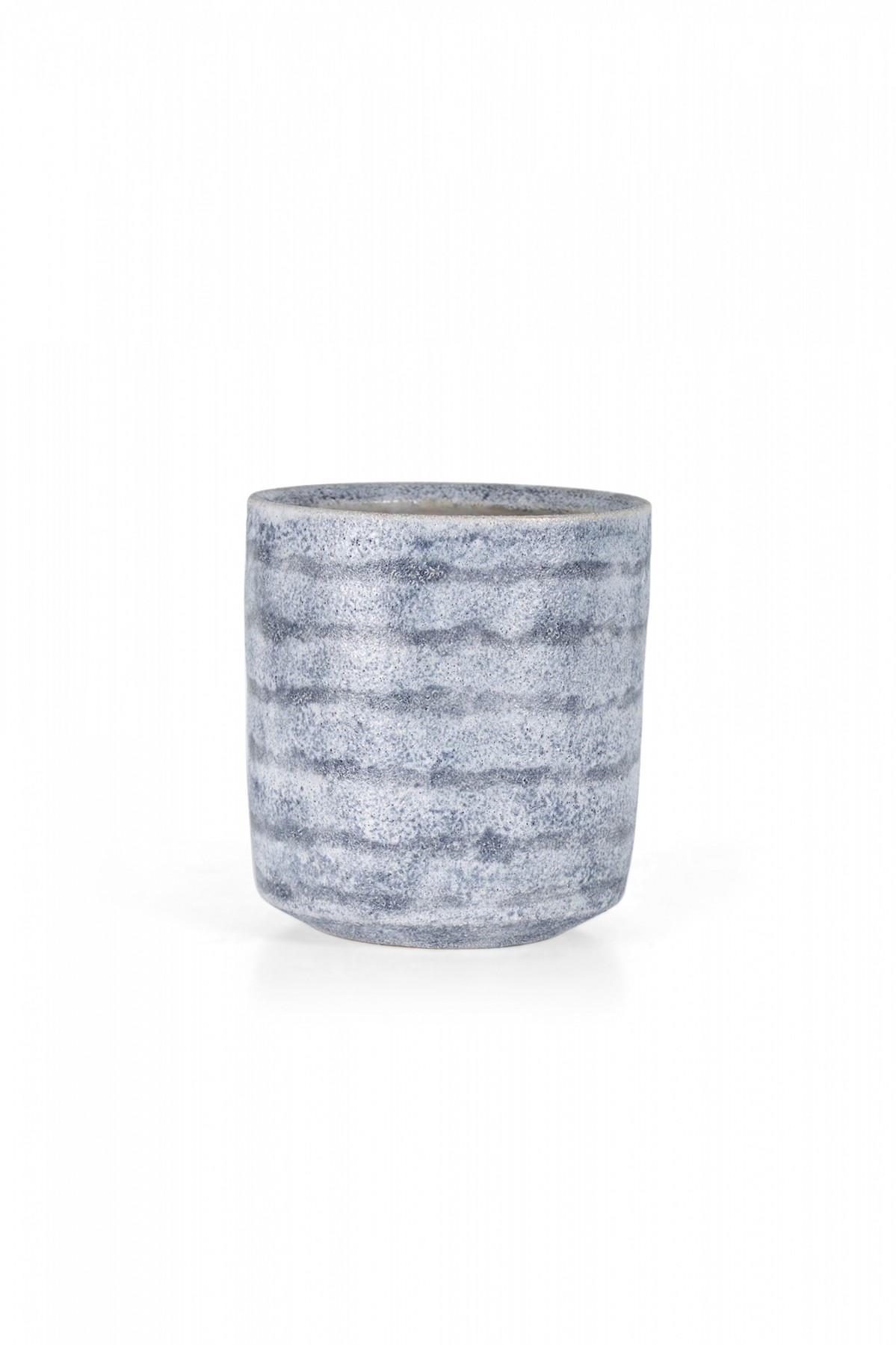 Gary DiPasquale Contemporary Small Thrown Textured Gray Striped Vase