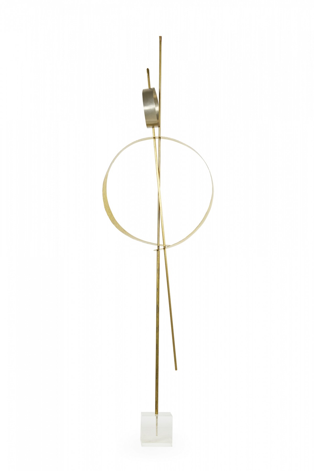 Robert Lee Morris Tick Tock Nickel and Brass Sculpture