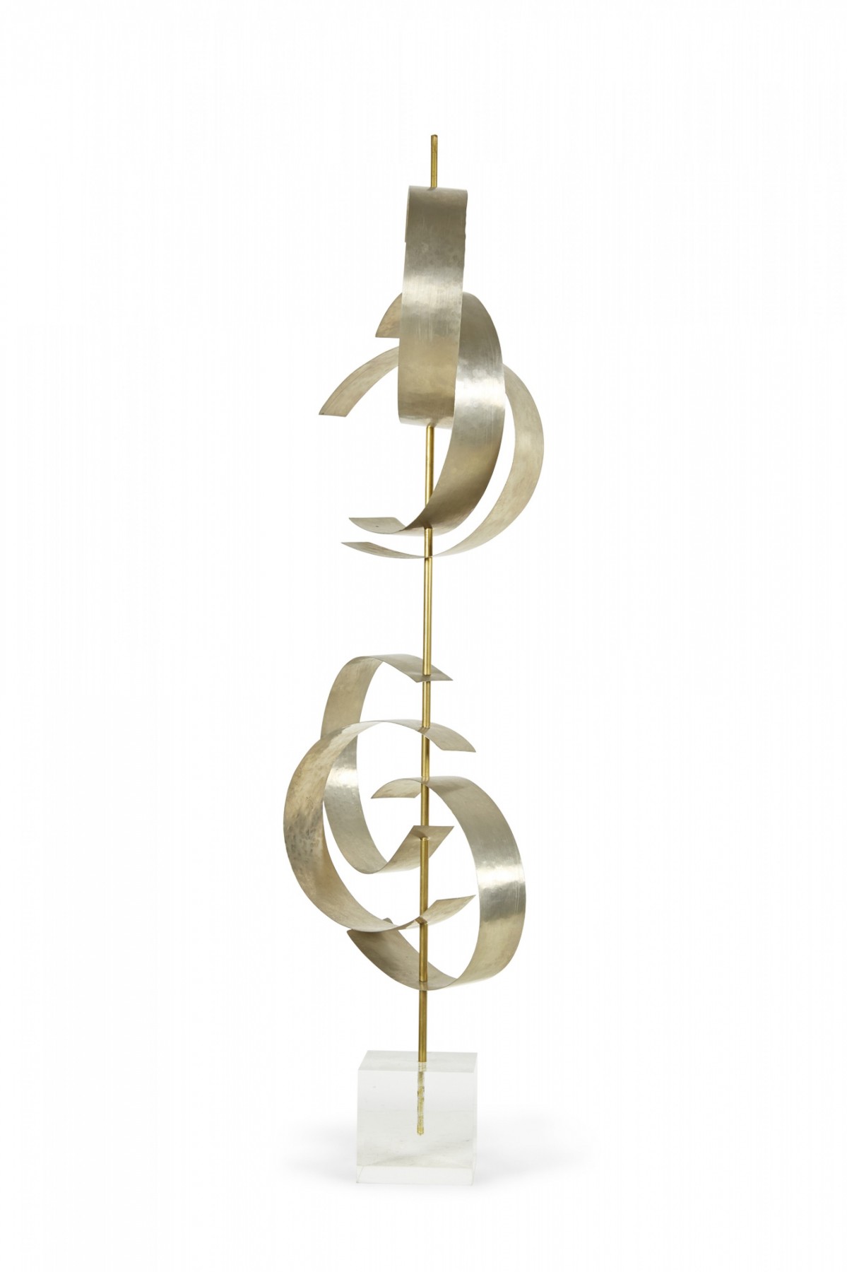 Robert Lee Morris Lazy Day Brass Nickel and Lucite Sculpture