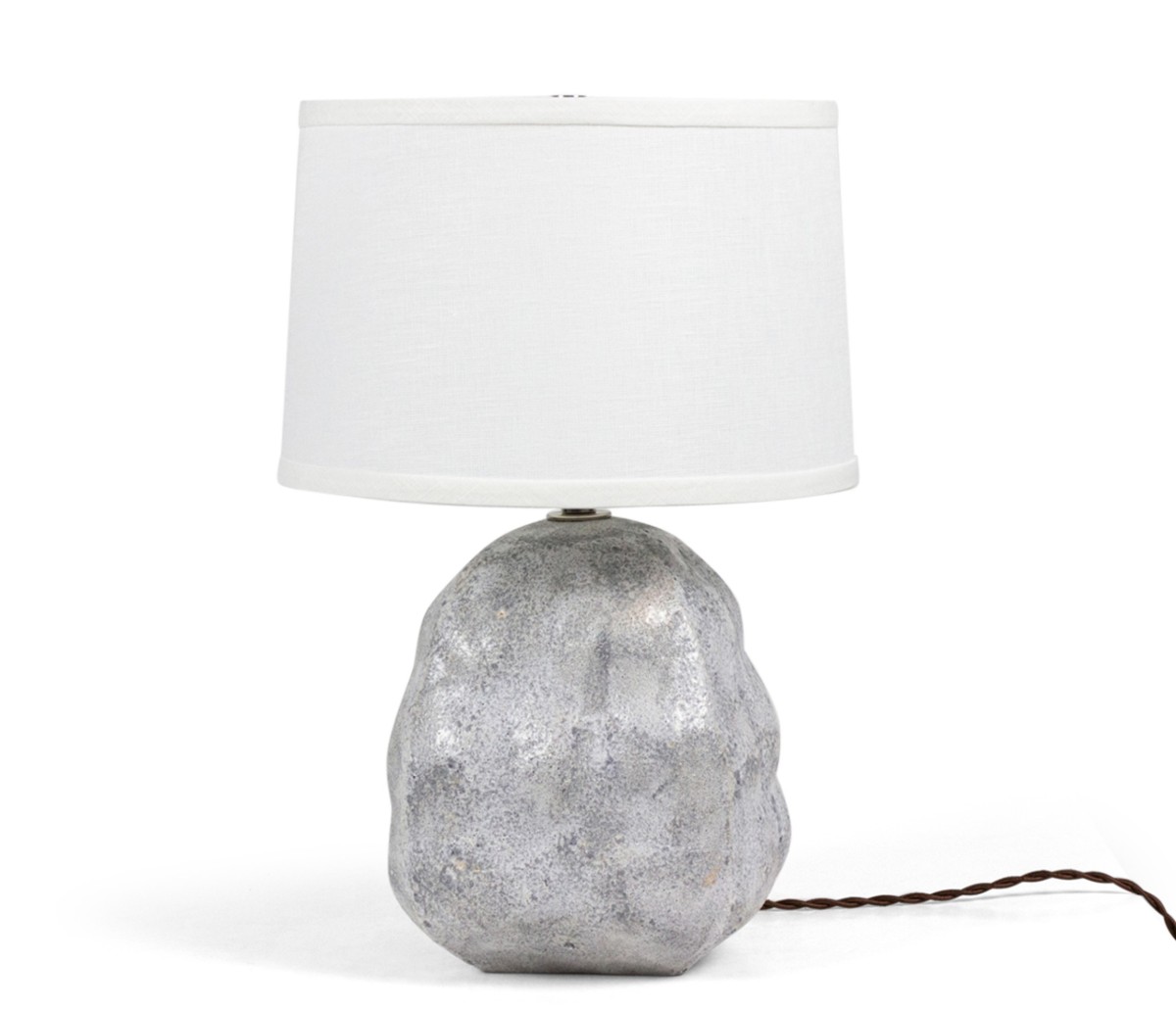 Gary DiPasquale Contemporary Gray Textured Ceramic Bulbous Form Table Lamp