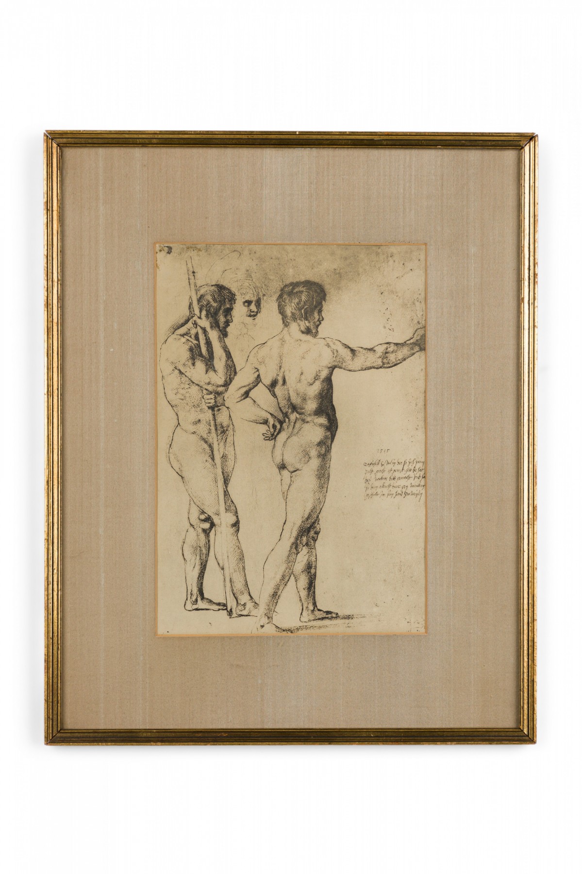 Italian neo classic style two male nudes print