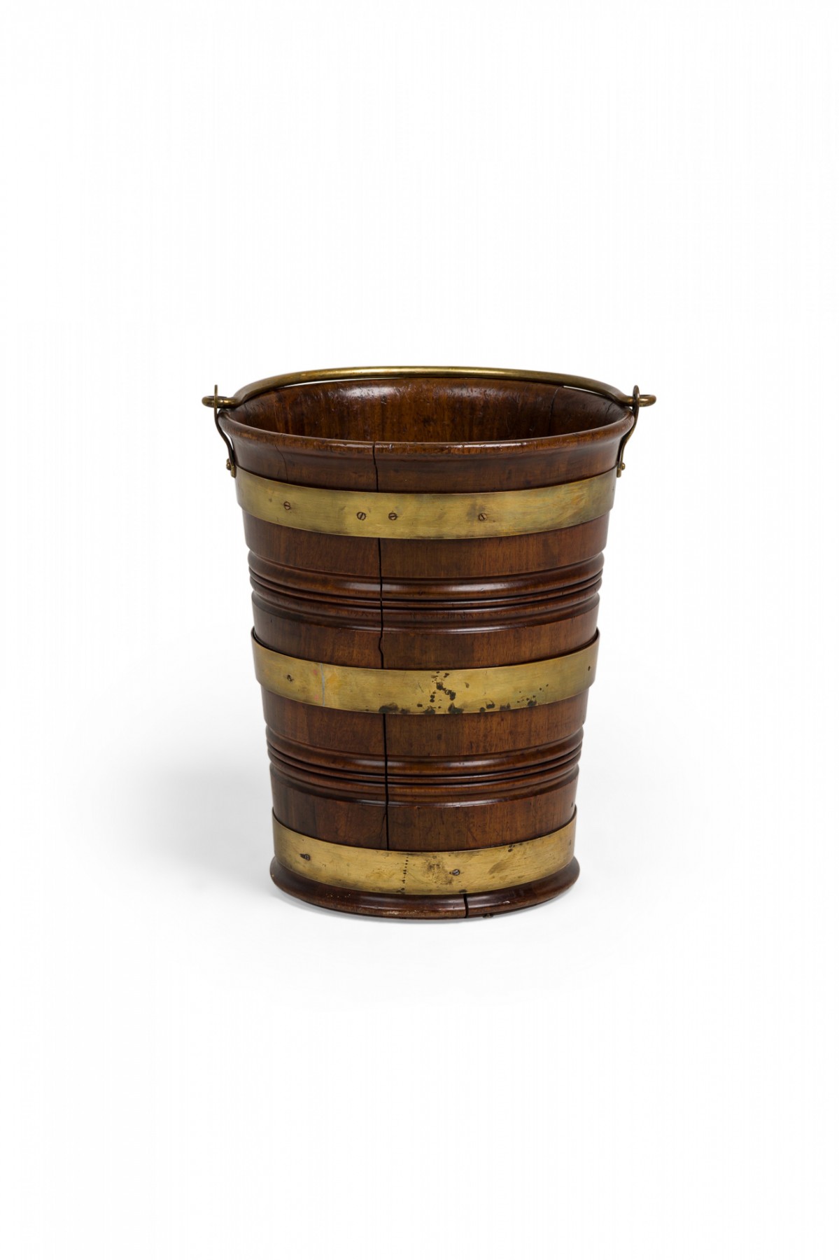 English george iii brass bound wooden peat bucket