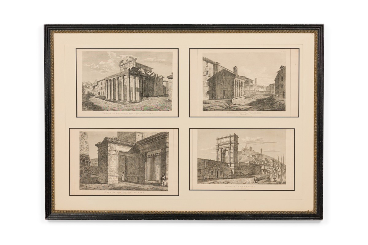 Italian neo classic architectural temples print