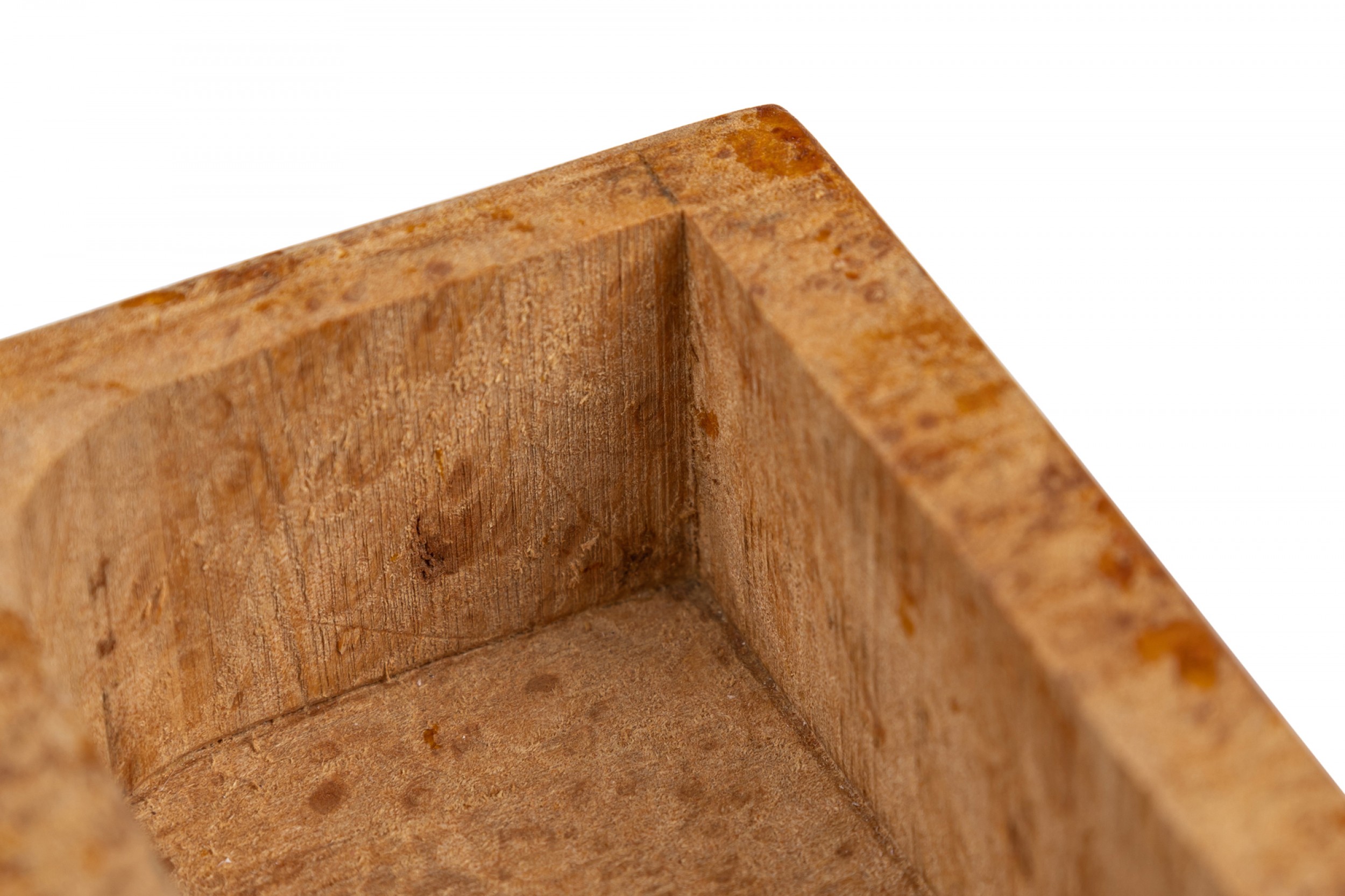 Contemporary american small maple burl decorative rectangular box