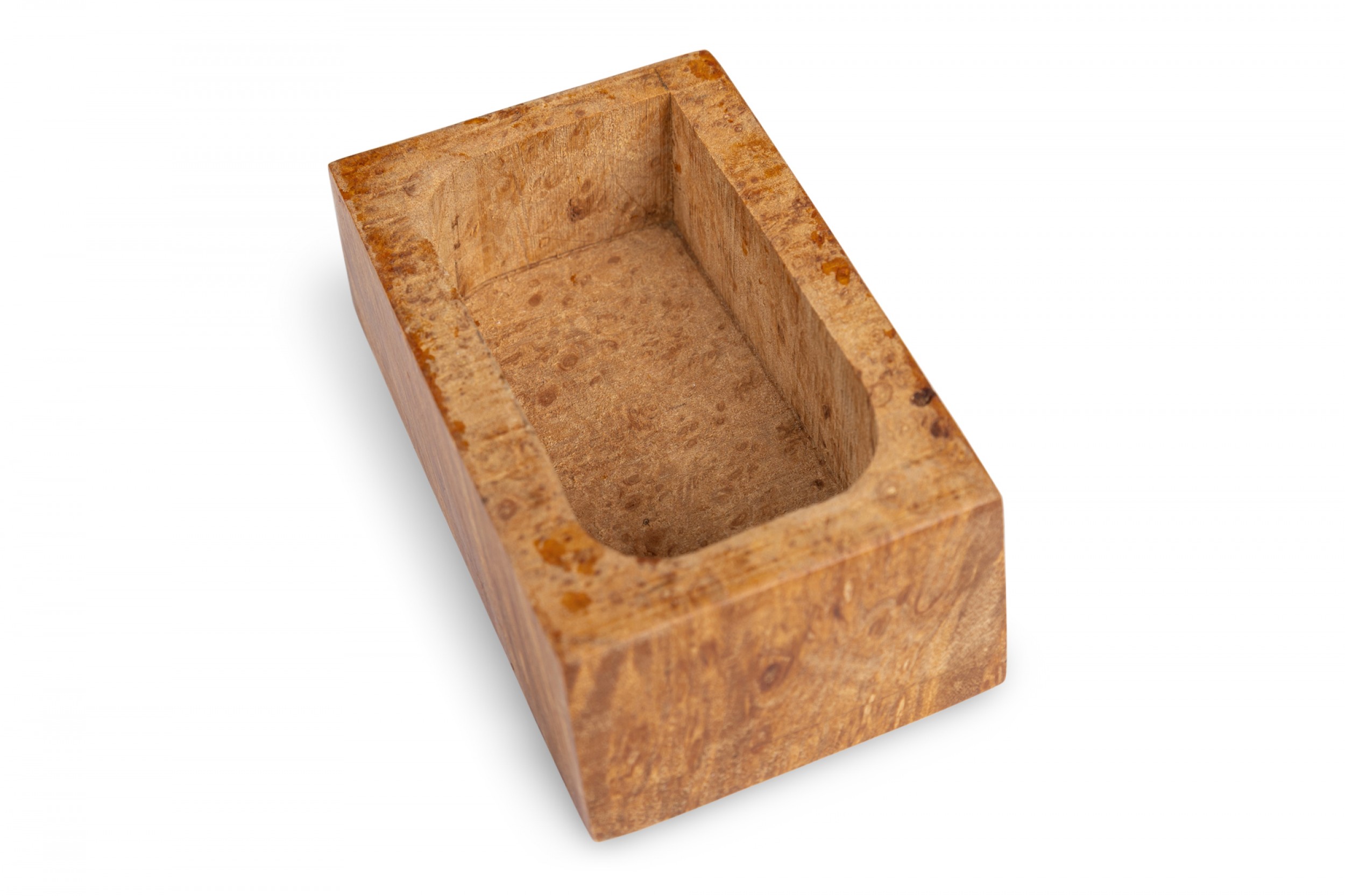 Contemporary american small maple burl decorative rectangular box