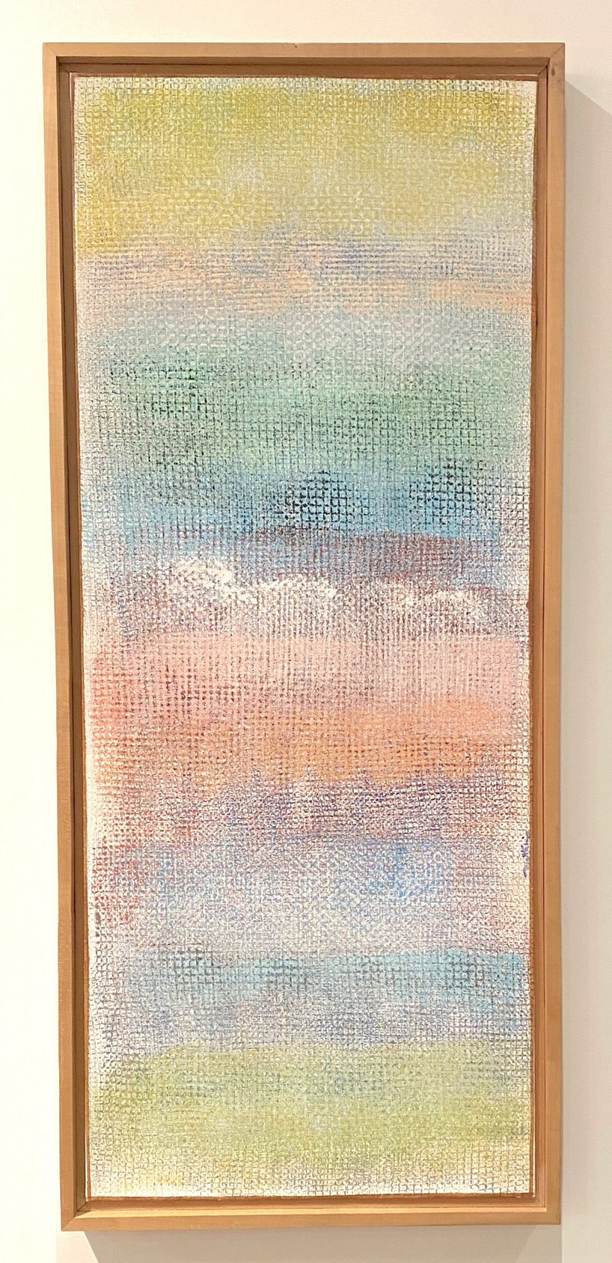 Framed robert natkin abstract painting on canvas in pastel tones