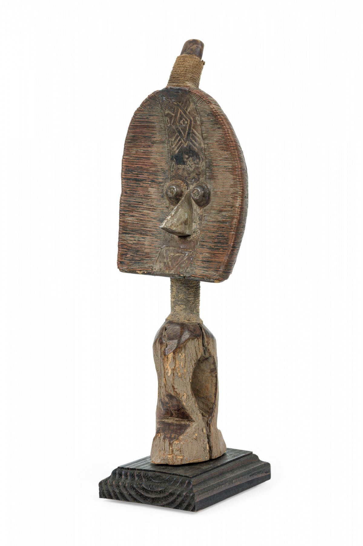 African gabon congo 20th century carved wood kota mahangwe reliquary guardian figure on stand