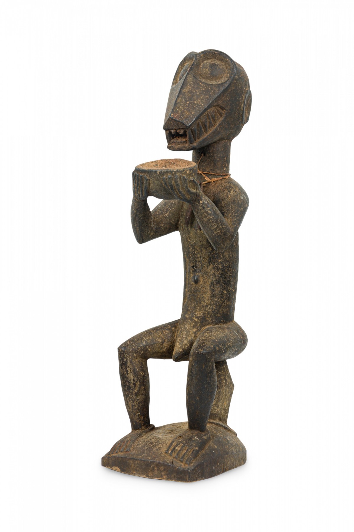 African ivory coast 20th century carved wood baule mbra monkey figure
