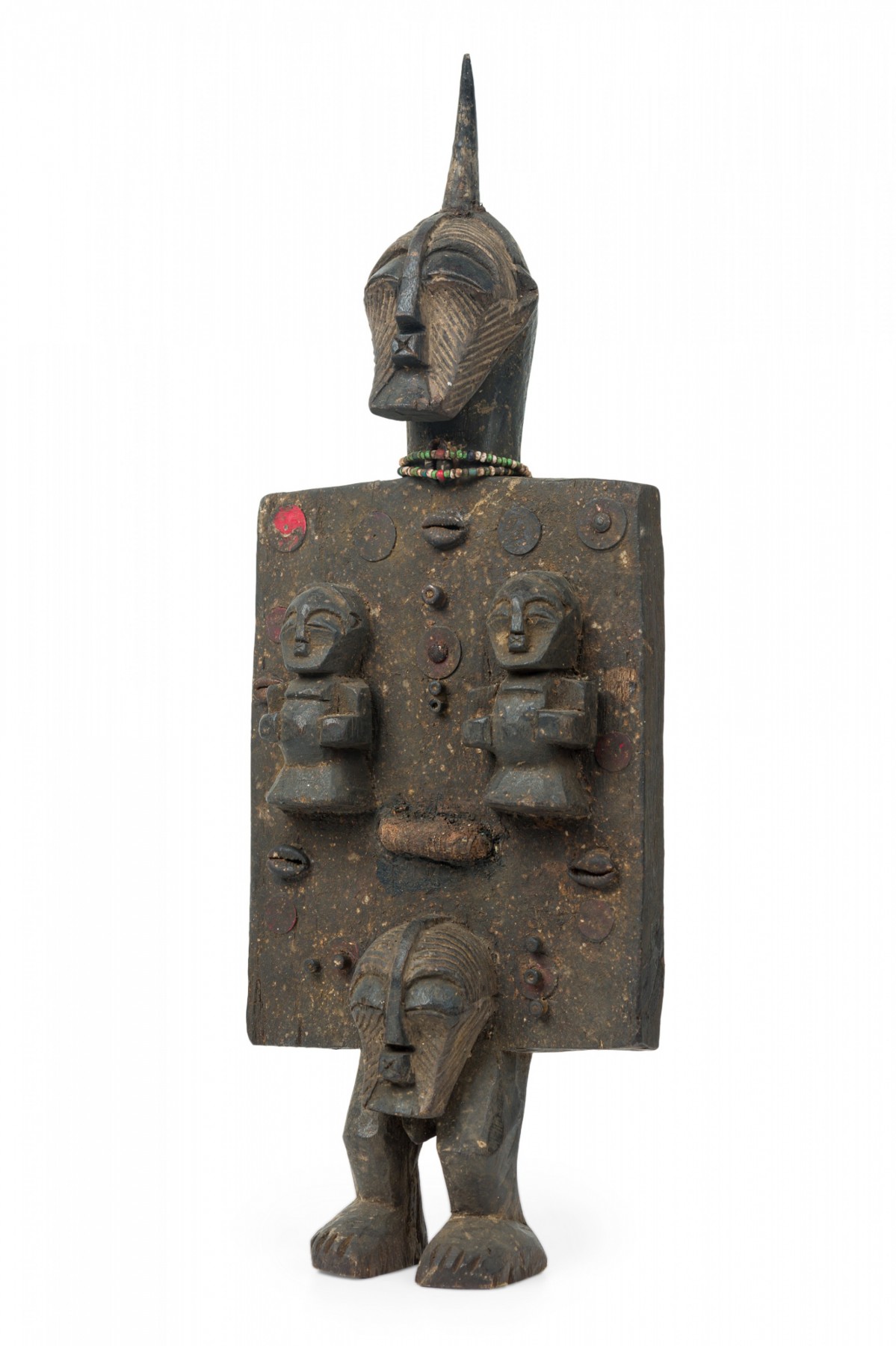 African congo 20th century carved wood songye kwfebe figural plaque