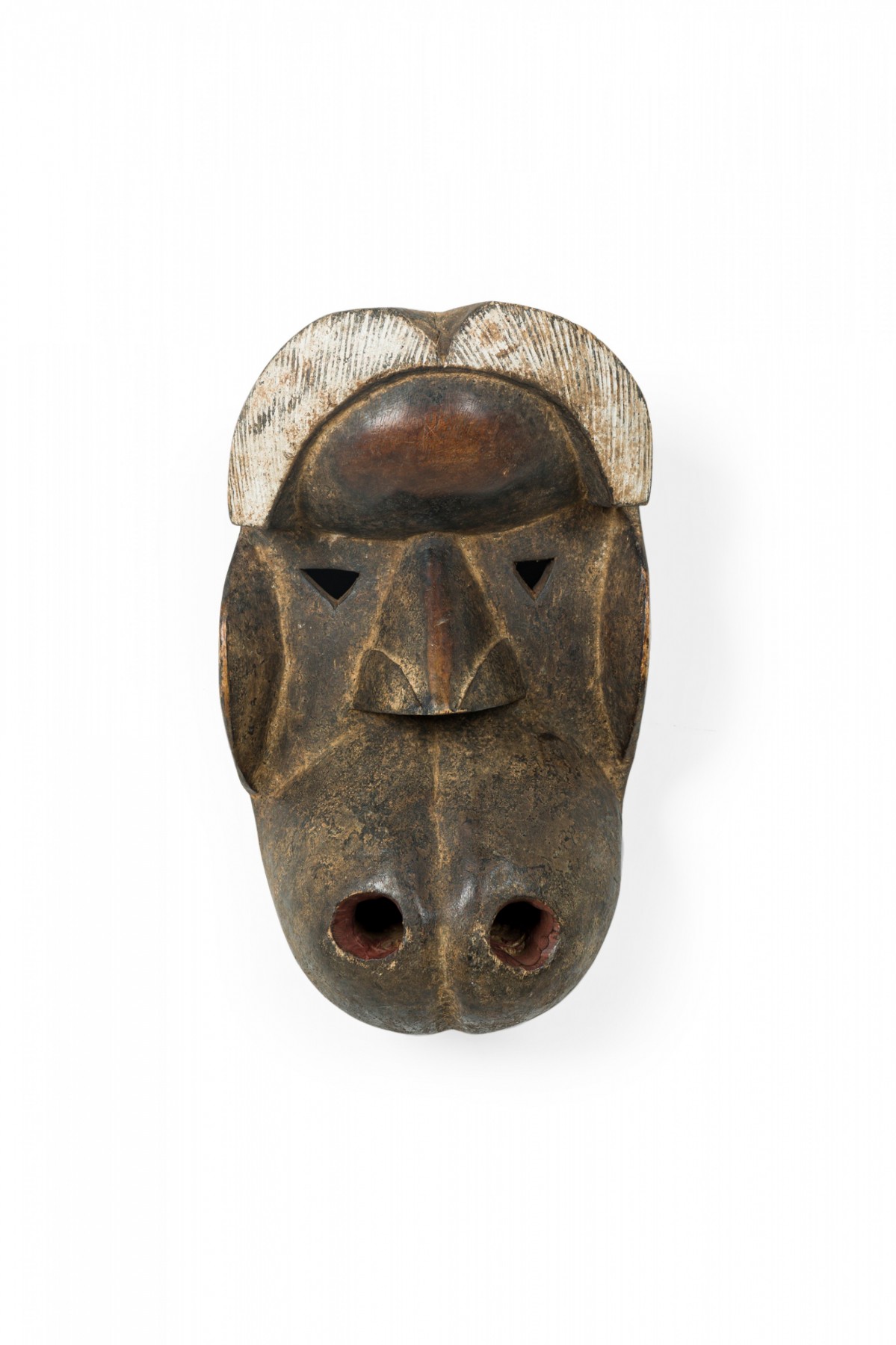 African ivory coast late 20th century carved wood ngere monkey mask