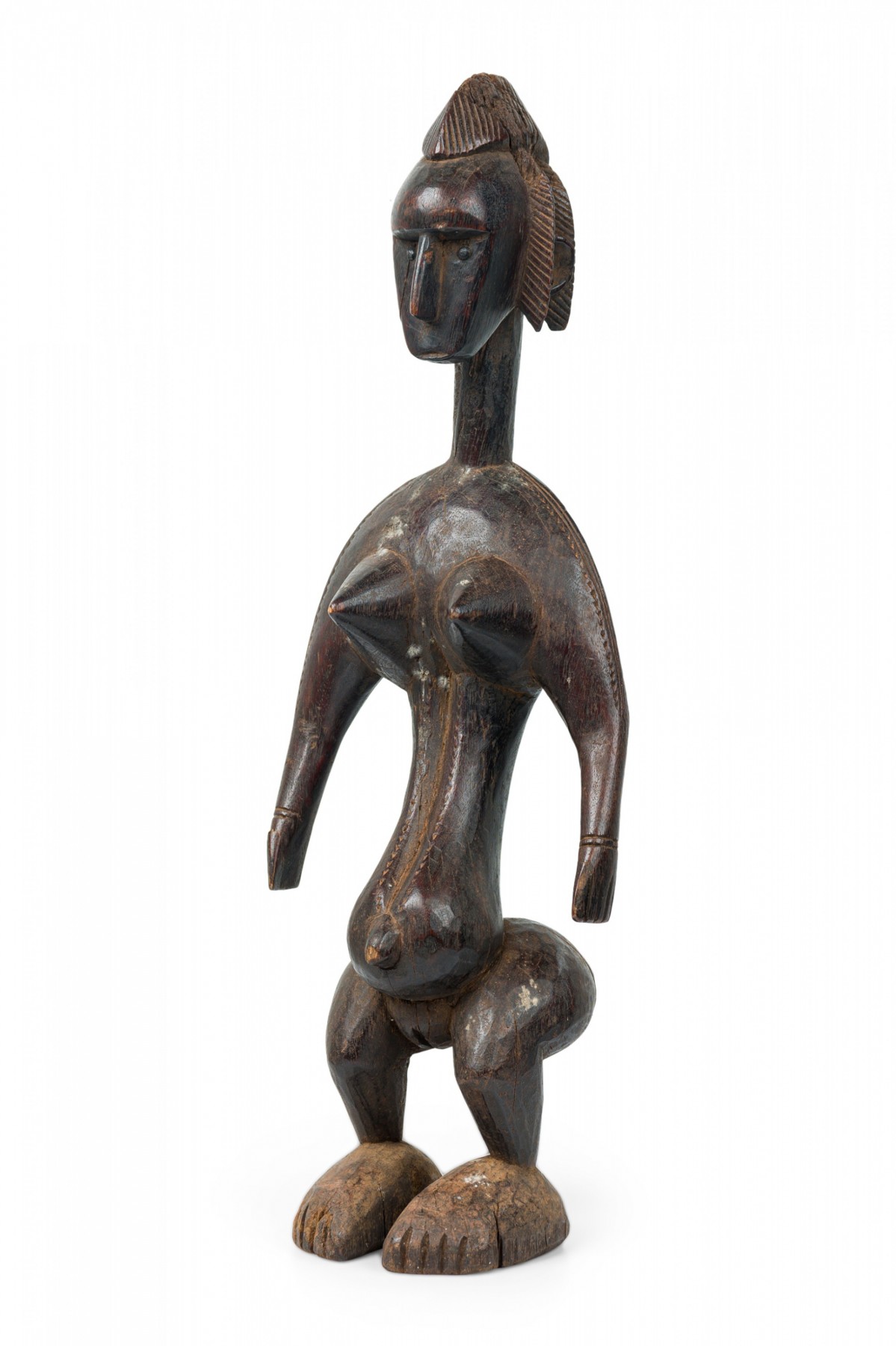 African mali late 20th century carved wood bamana female fertility figure