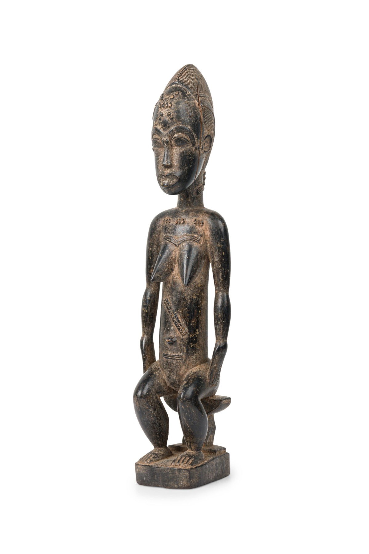 African ivory coast 20th century carved wood baule female spirit spouse