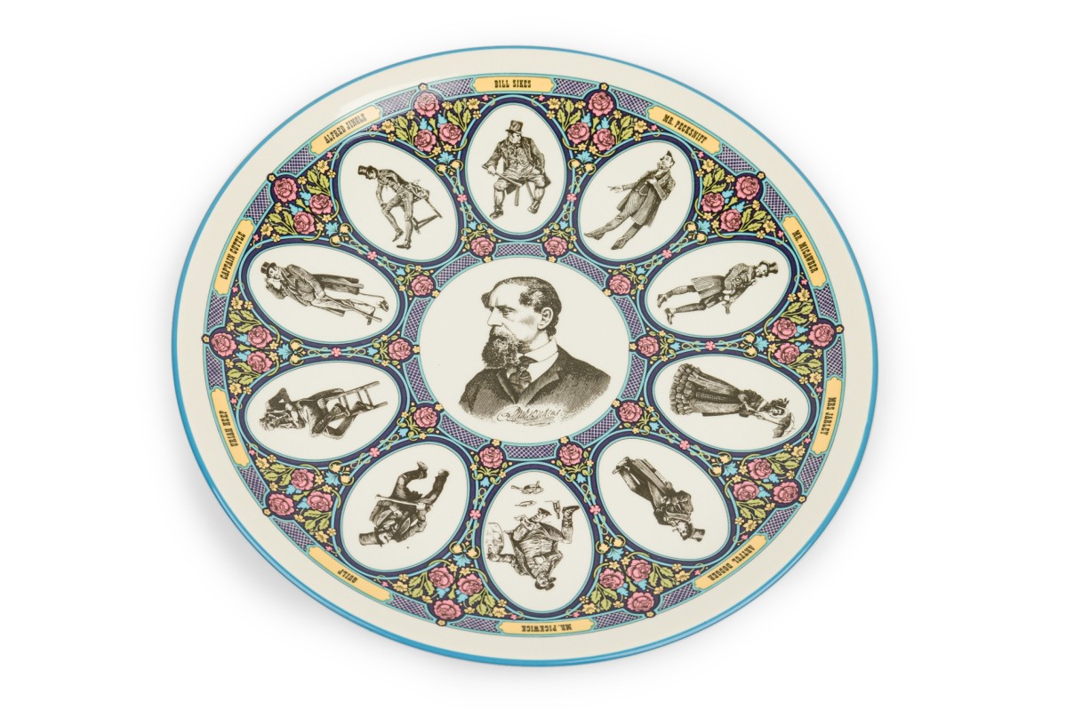 English mid century charles dickens character commemorative plate 