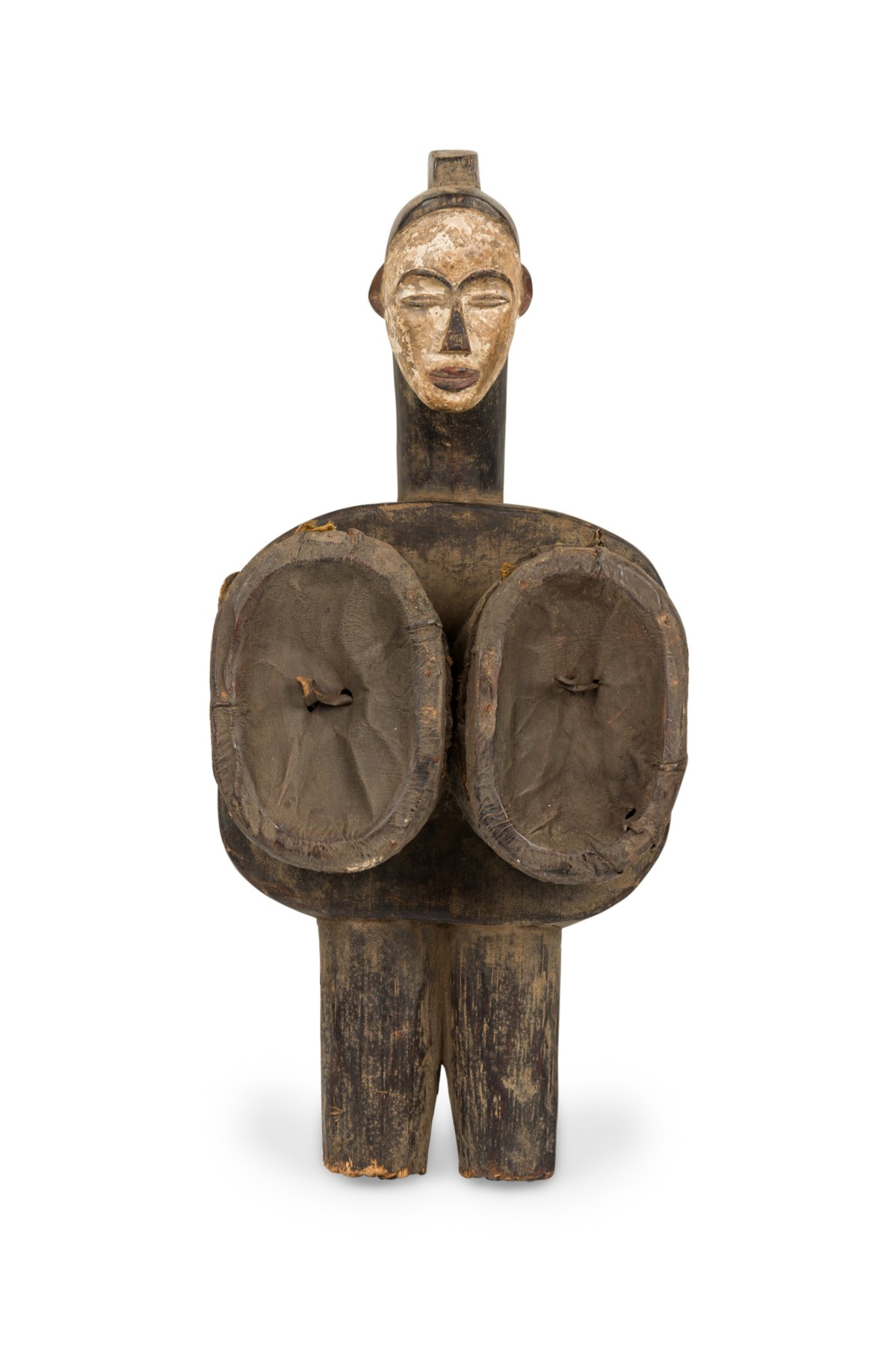 African gabon 20th century hand made anthropomorphic double bellows