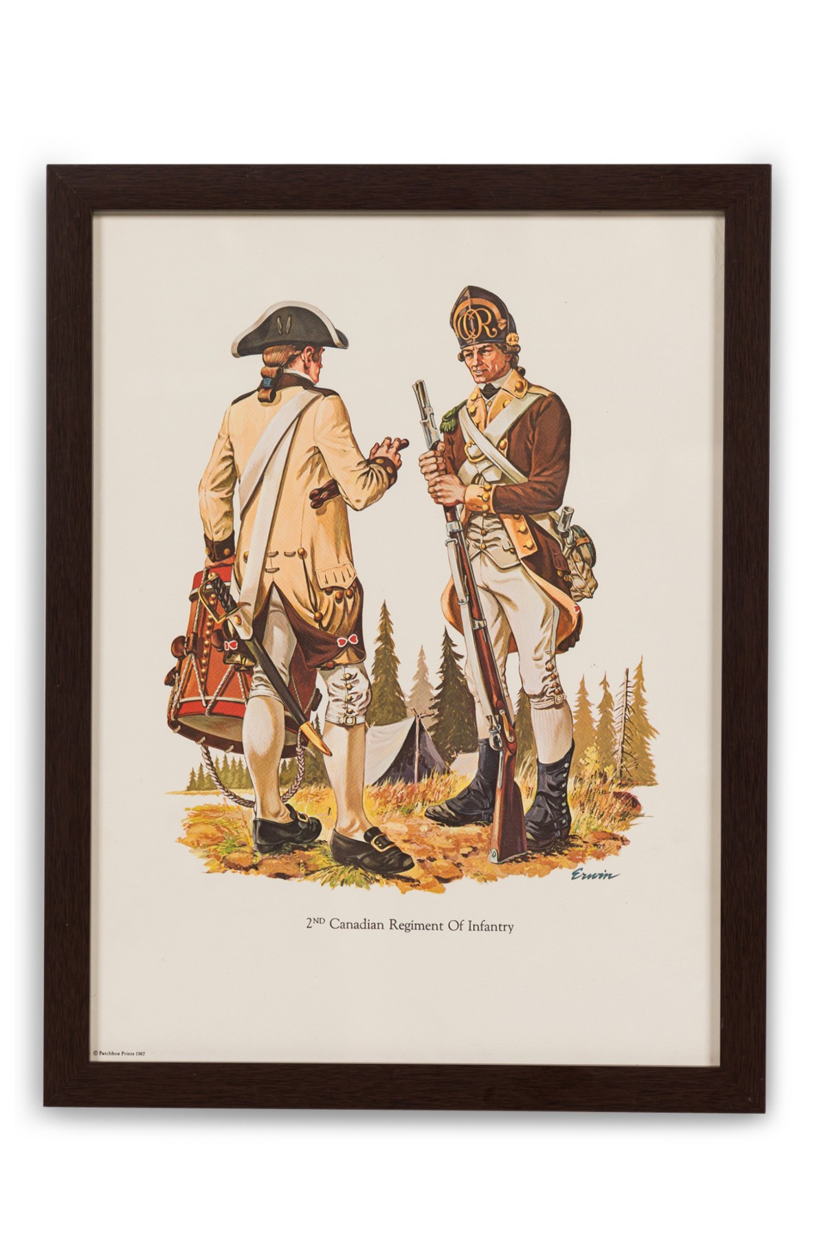 American federal framed print of two soldiers and tent in the back 