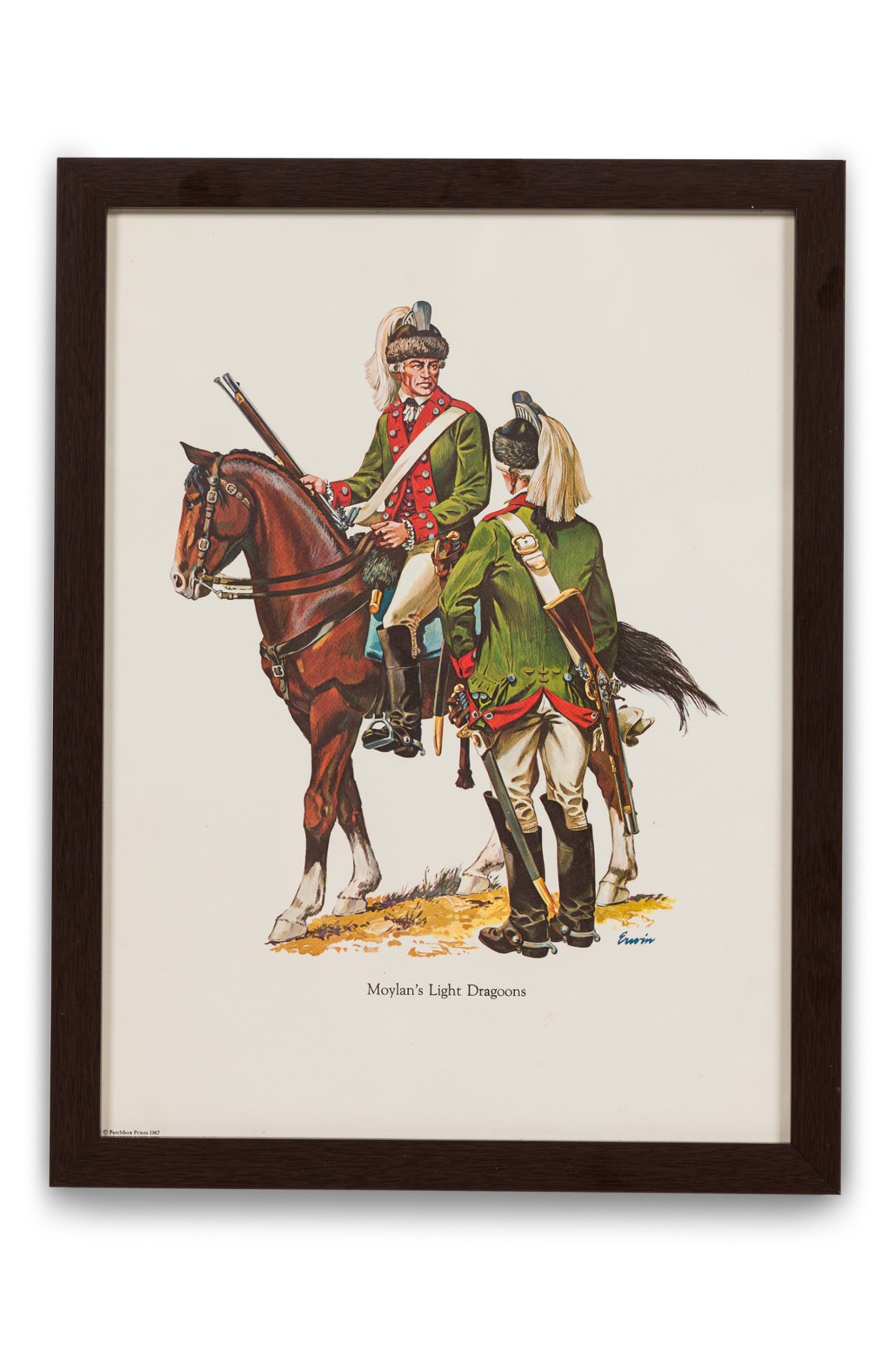 American federal print of two soldiers with green uniform 