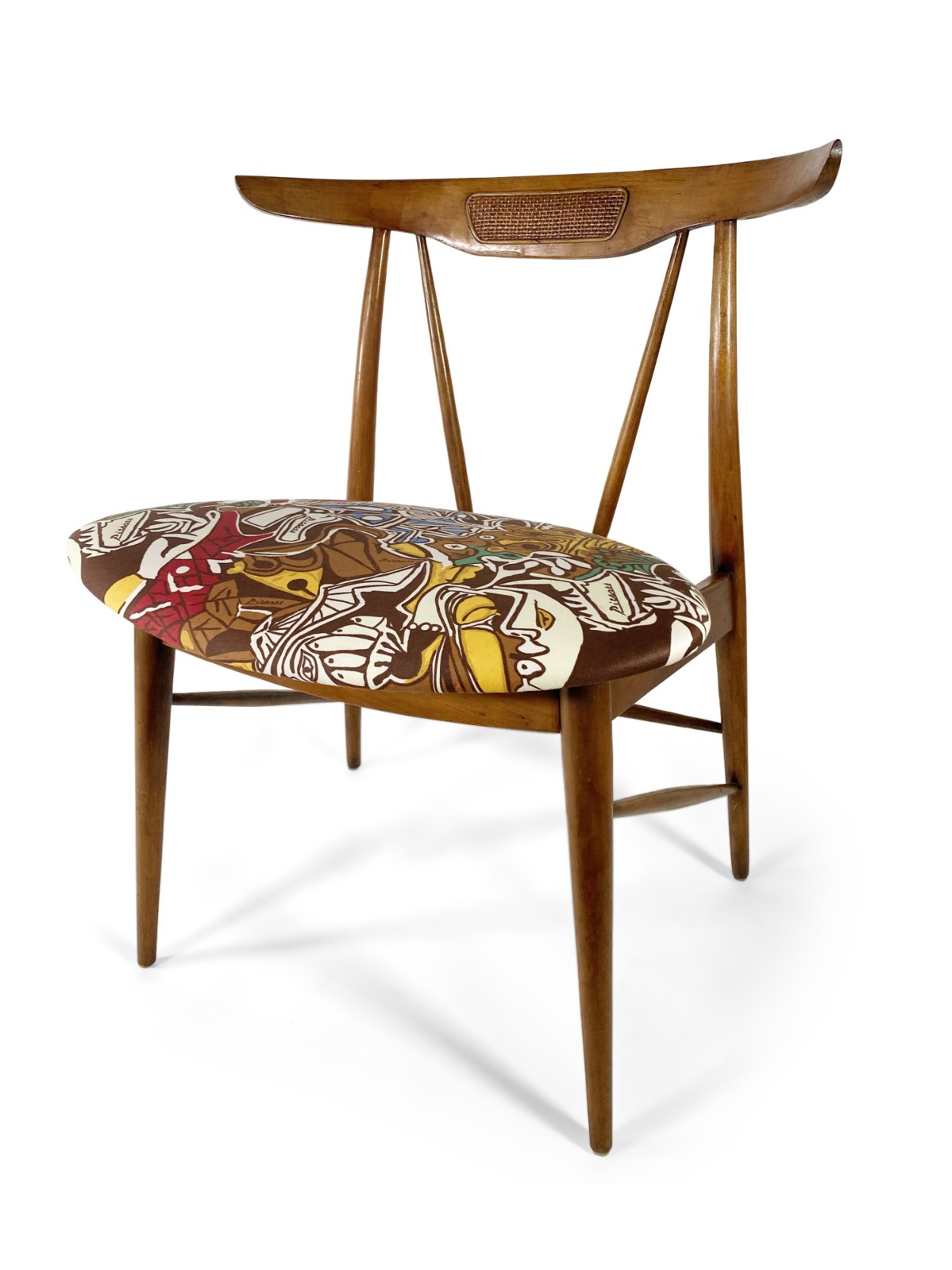 Danish mid century picasso upholstered side chairs 