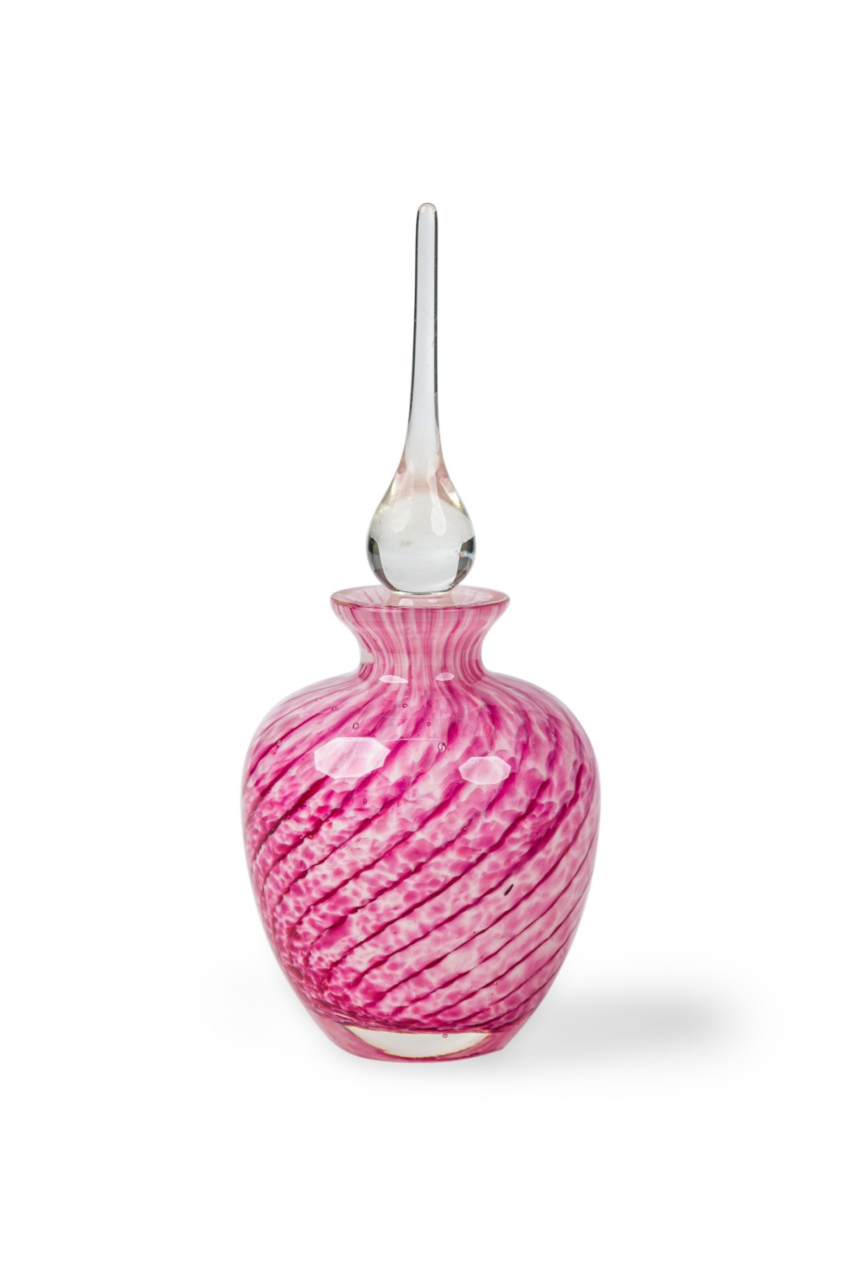 Art nouveau handblown art glass vanity swirl patterned scent bottle