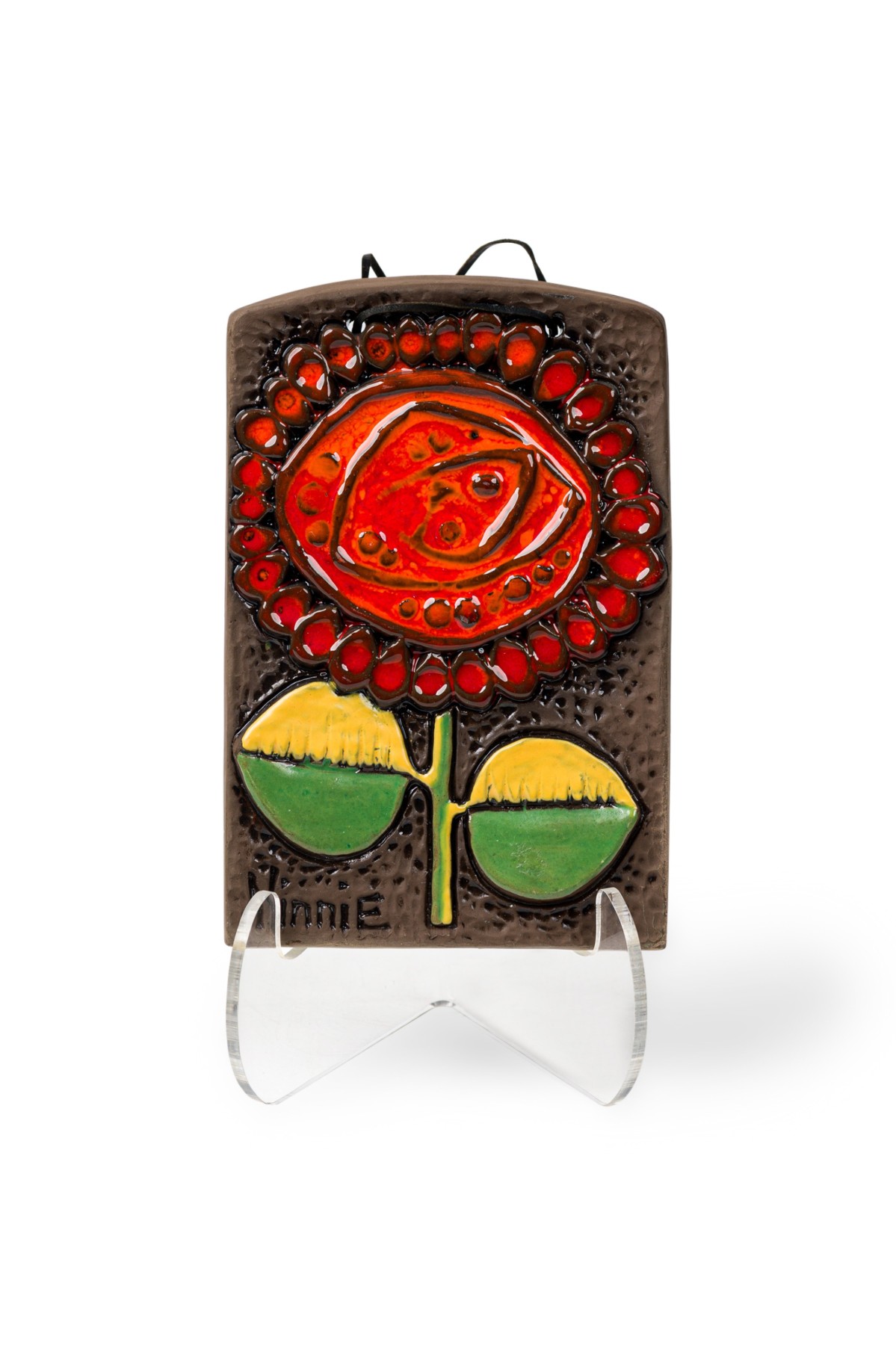 Swedish mid century abstract floral wall plaque