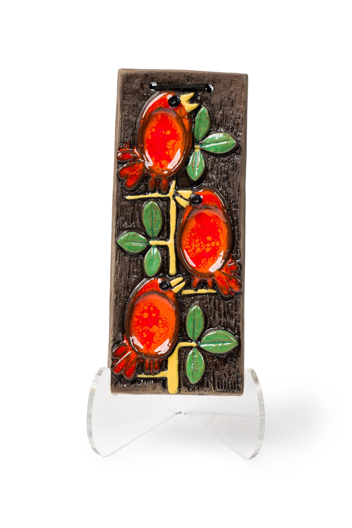 Swedish mid century three birds wall plaque