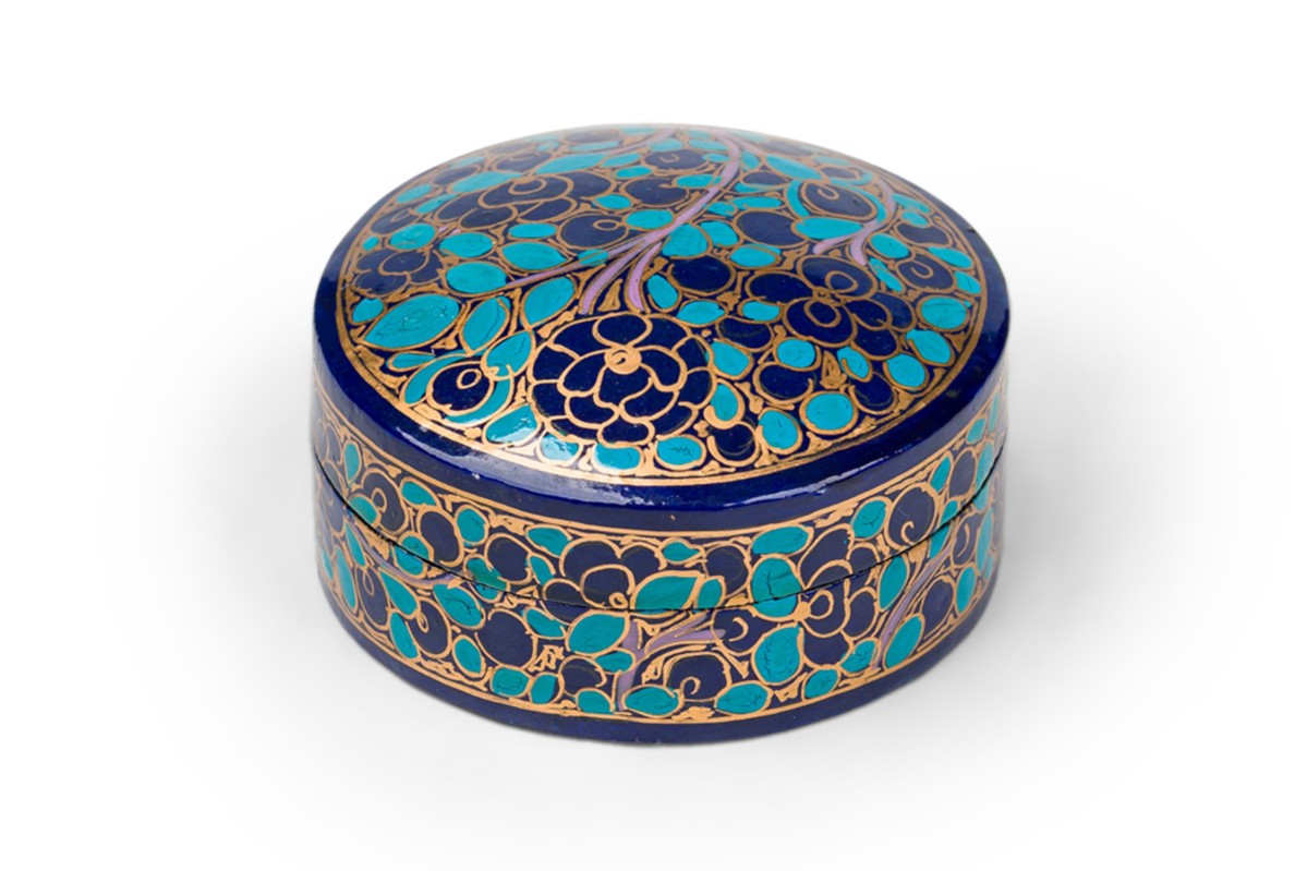 Contemporary indian handpainted paper mache box