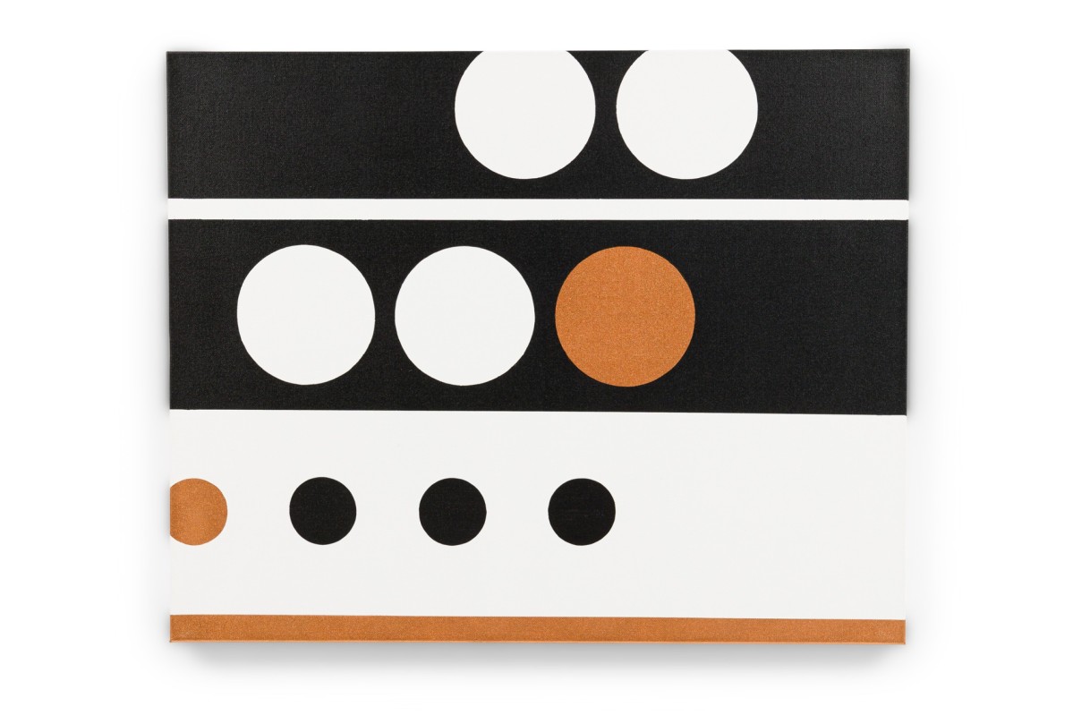 Larry bentley contemporary acrylic on canvas titled ettore tondo 