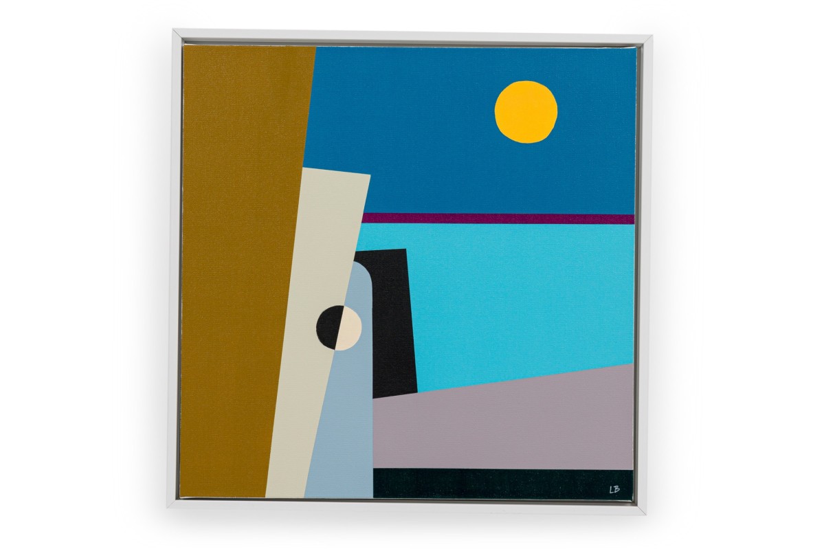 Larry bentley contemporary acrylic on canvas titled beachscape ii