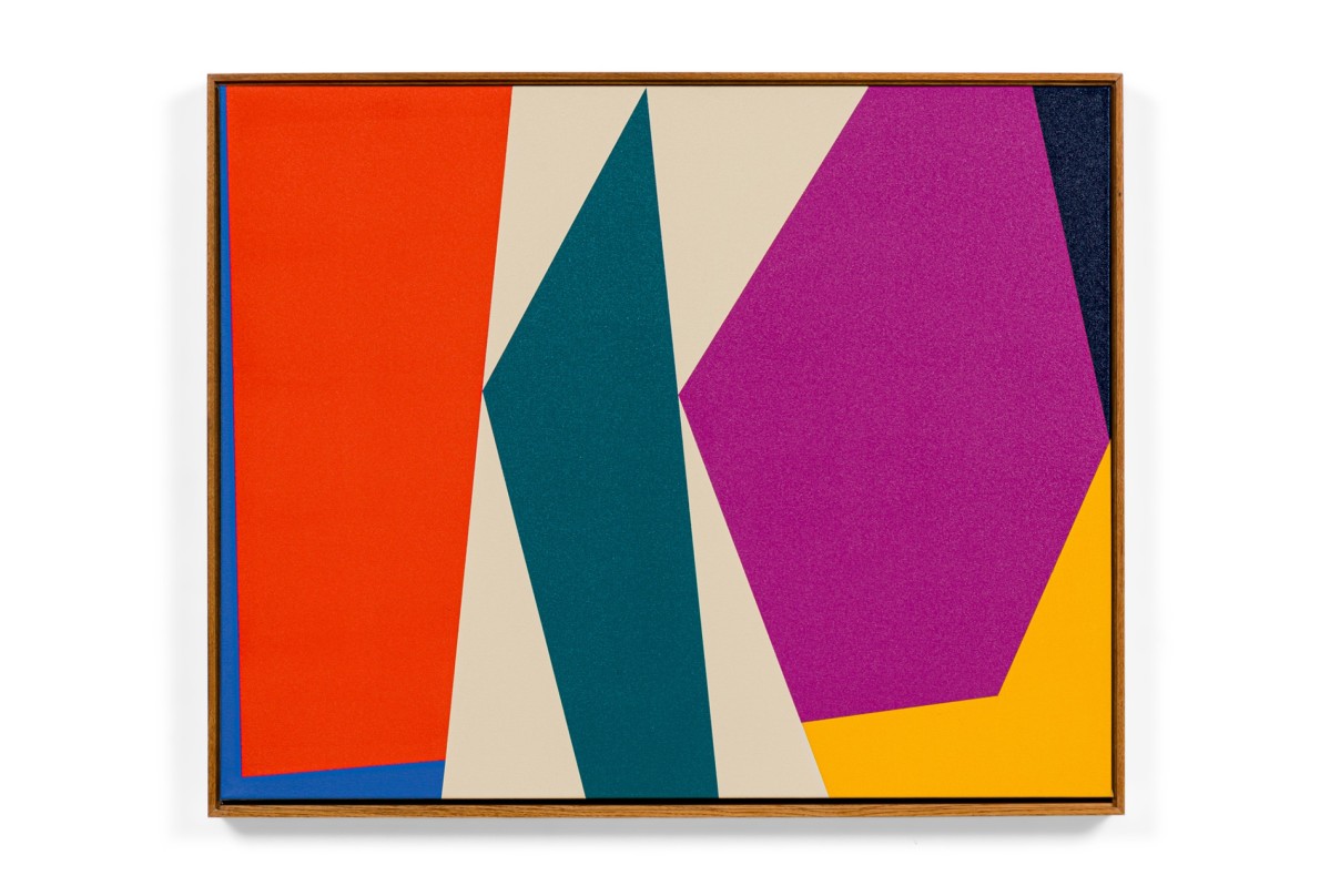 Larry bentley contemporary abstract framed acrylic on canvas painting titled totality 